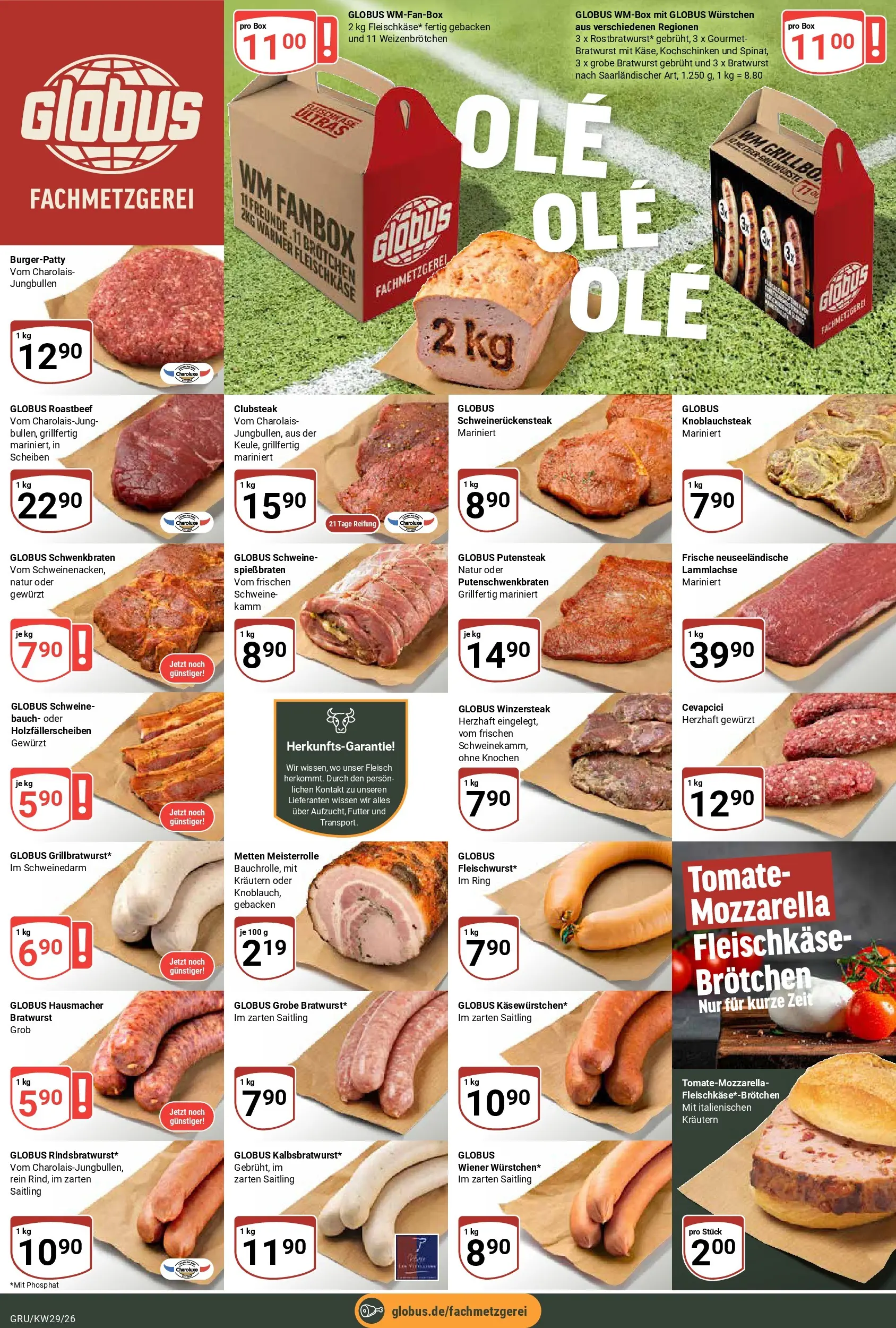 Globus Prospekt Grünstadt (ab 13.07.2026) » Angebote online | Seite: 9 | Produkte: Mozzarella, Box, Bratwurst, Roastbeef