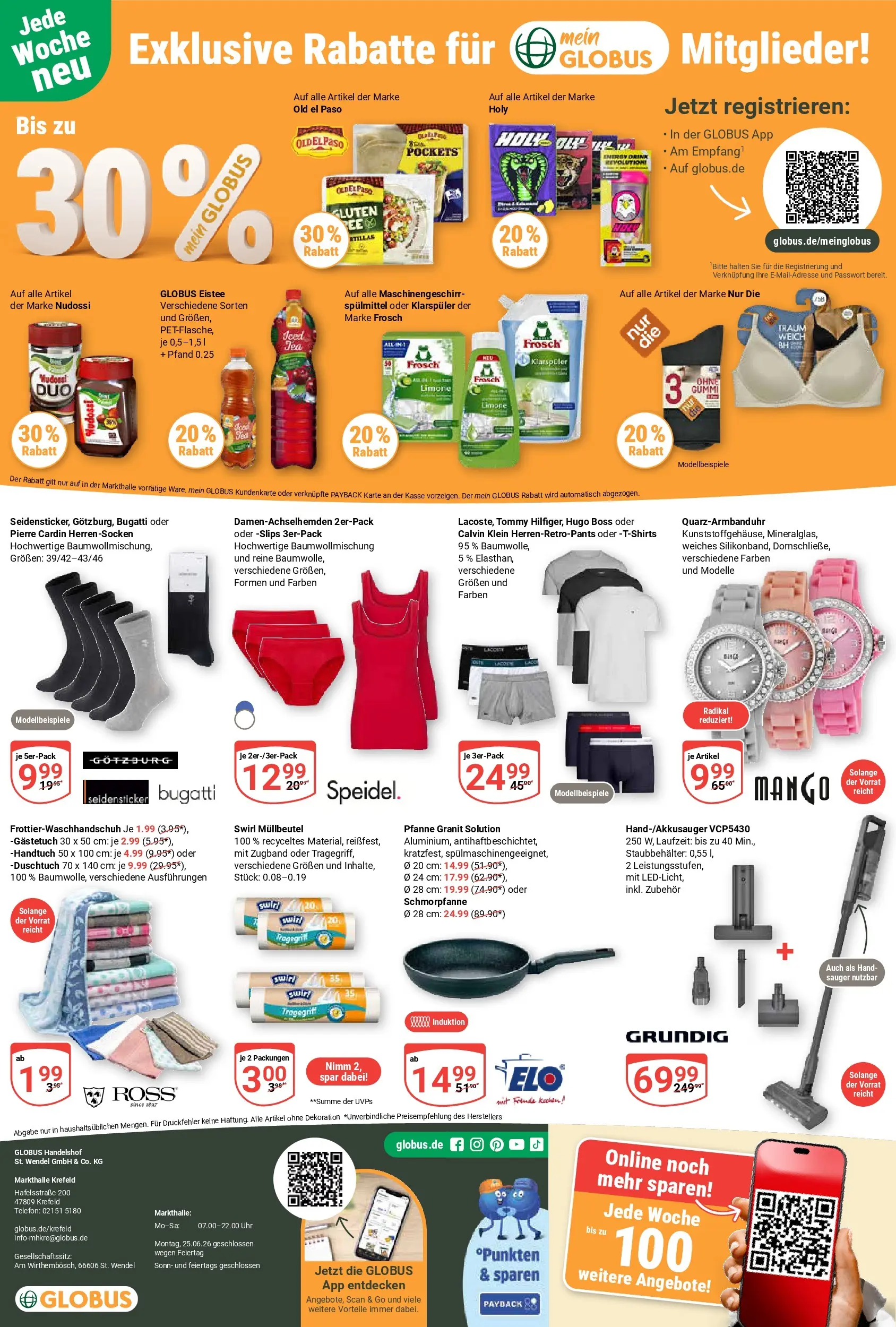 Globus Prospekt Krefeld (ab 13.07.2026) » Angebote online | Seite: 30 | Produkte: Mango, Karotte, Hugo, Uhr