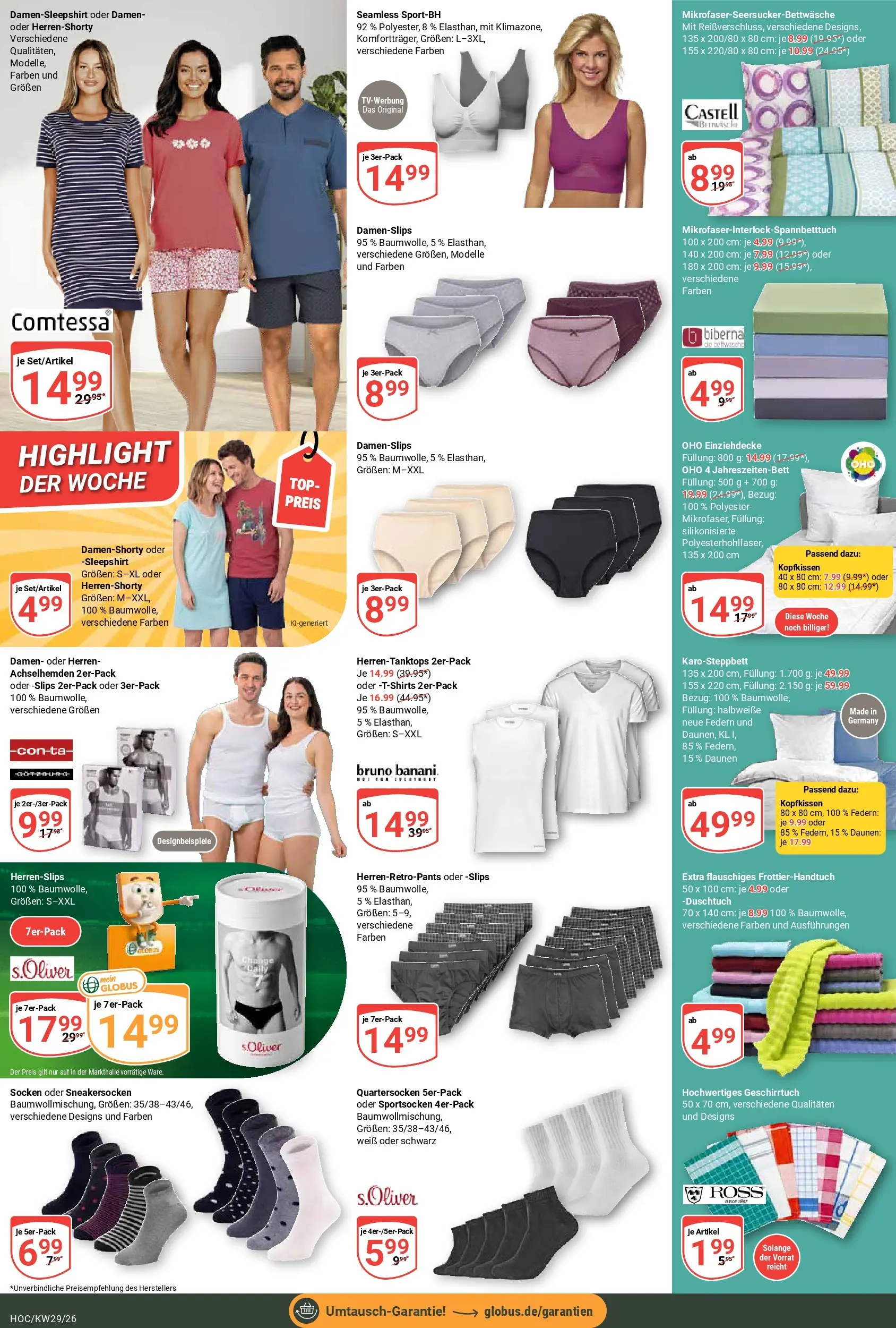 Globus Prospekt Hockenheim (ab 13.07.2026) » Angebote online | Seite: 24 | Produkte: Top, Kopfkissen, Socken