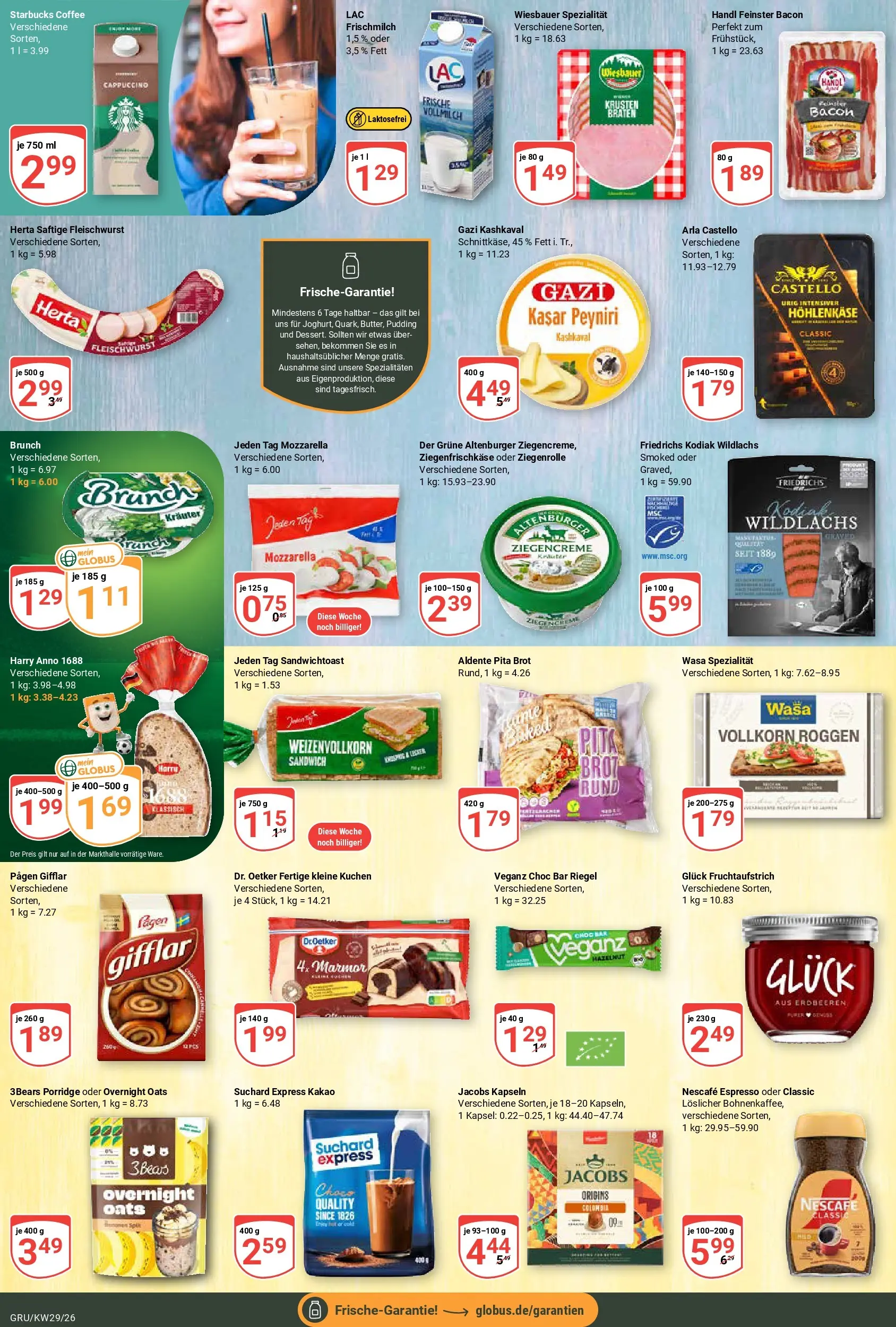 Globus Prospekt Grünstadt (ab 13.07.2026) » Angebote online | Seite: 13 | Produkte: Nescafe, Mozzarella, Pudding, Kuchen