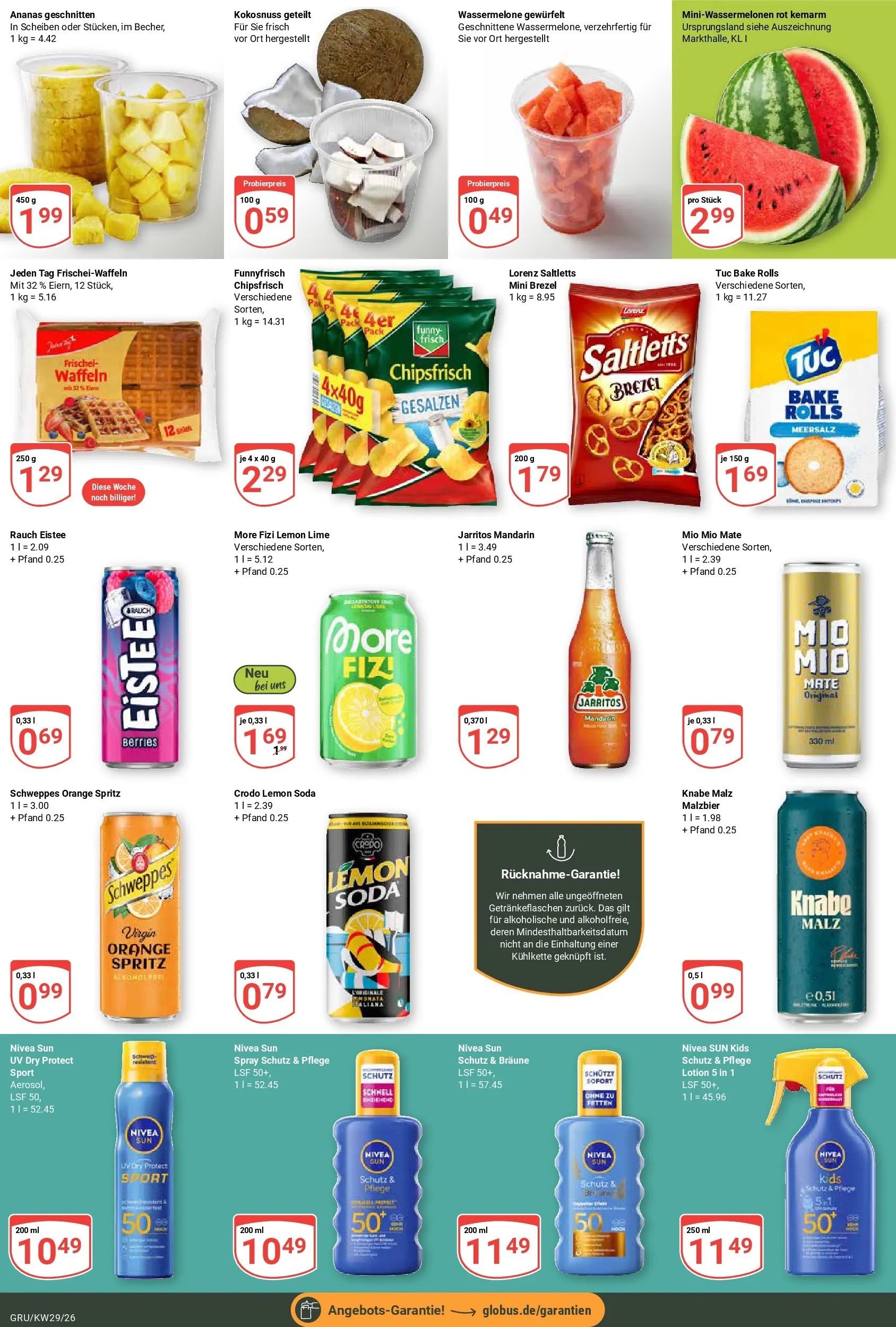 Globus Prospekt Grünstadt (ab 13.07.2026) » Angebote online | Seite: 24 | Produkte: Ananas, Mio mio mate, Waffeln, Wassermelone