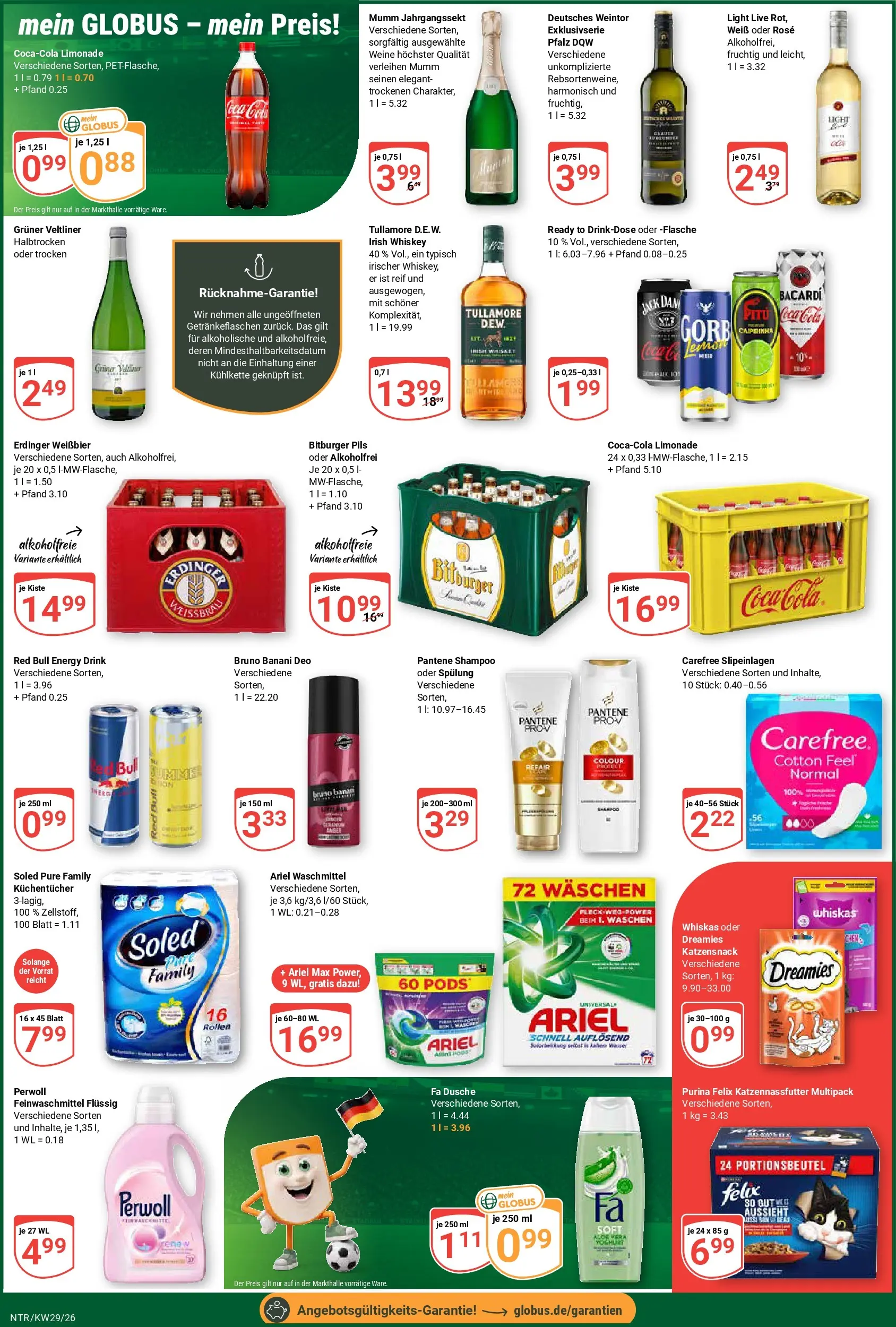 Globus Prospekt Neutraubling (ab 13.07.2026) » Angebote online | Seite: 4 | Produkte: Coca cola, Erdinger, Dusche, Limonade