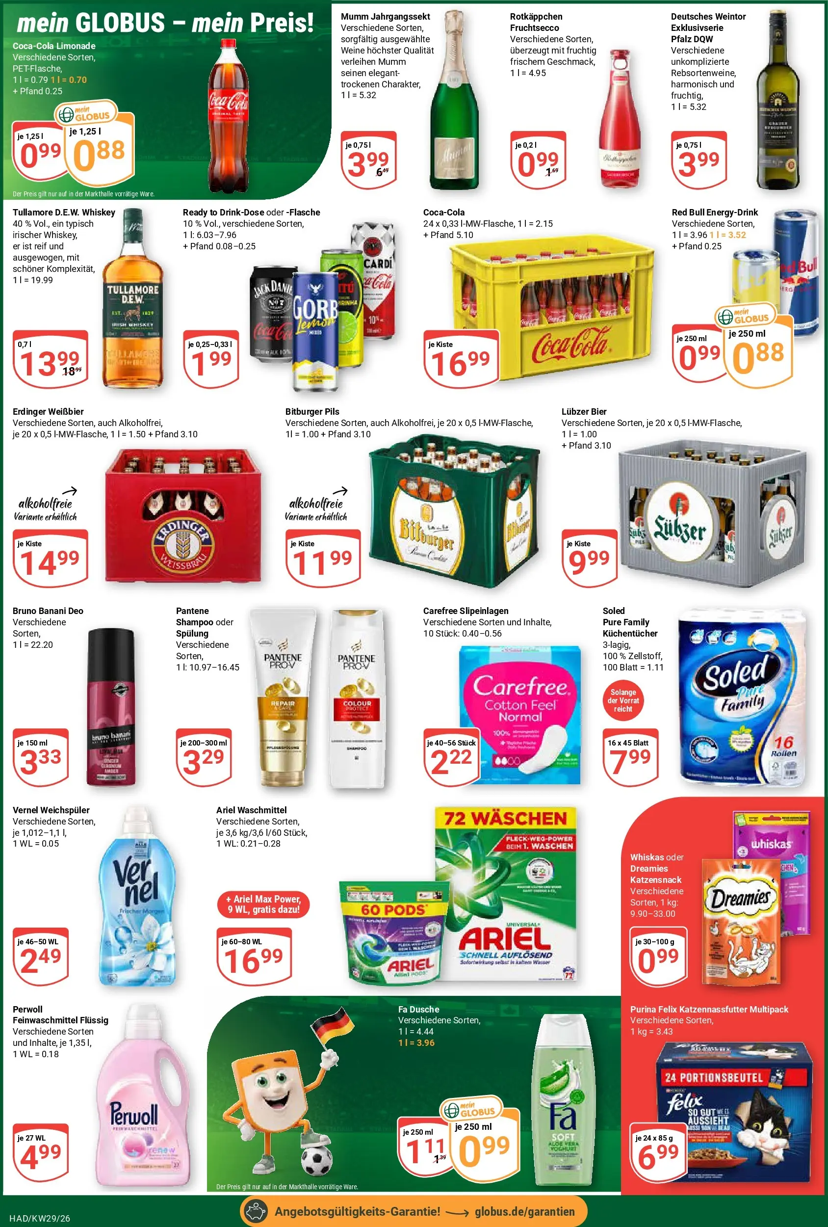 Globus Prospekt Halle (saale) (ab 13.07.2026) » Angebote online | Seite: 3 | Produkte: Weißbier, Spülung, Waschmittel, Lubzer
