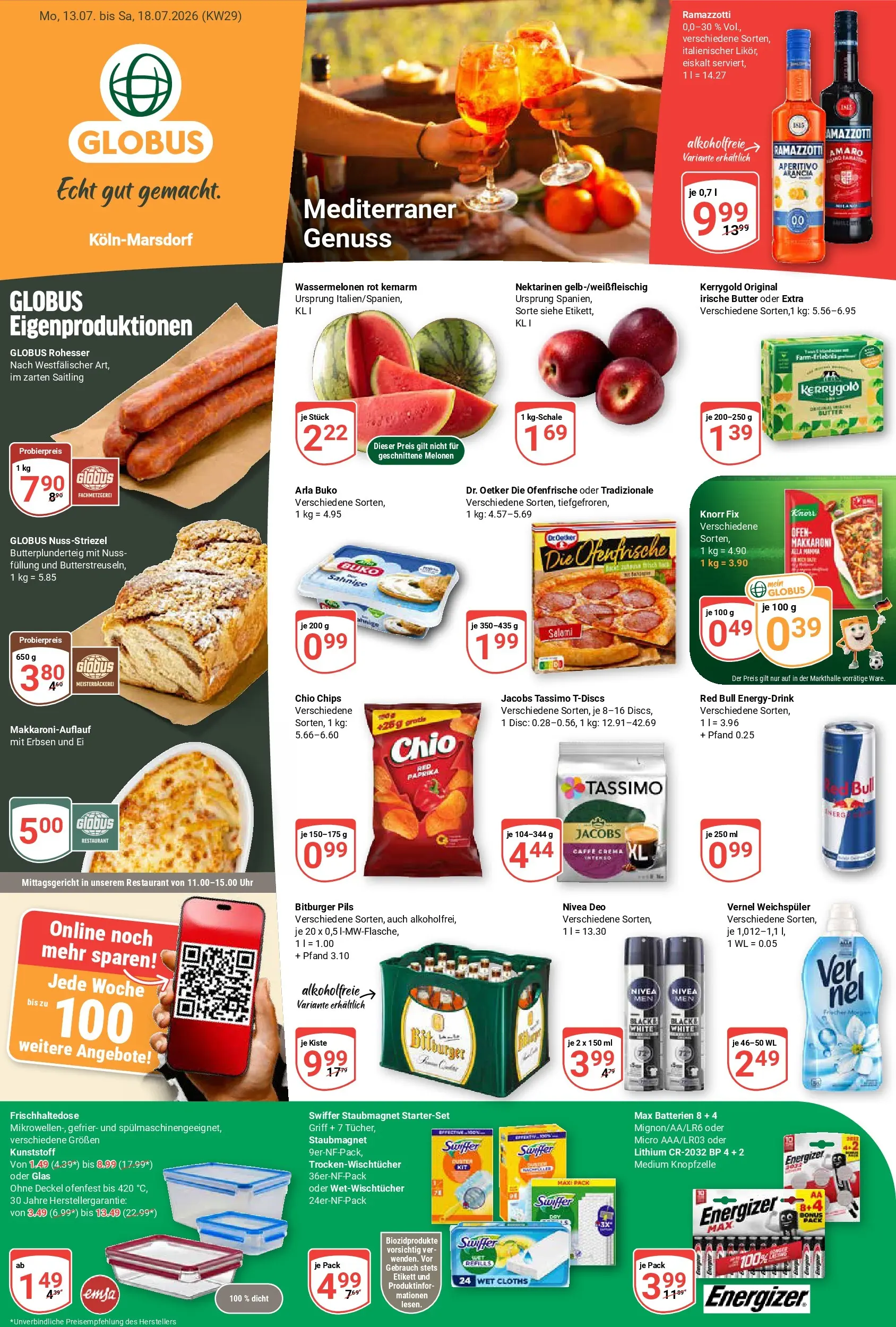 Globus Prospekt Köln (ab 13.07.2026) » Angebote online | Seite: 5 | Produkte: Butter, Nektarinen, Pils, Tassimo