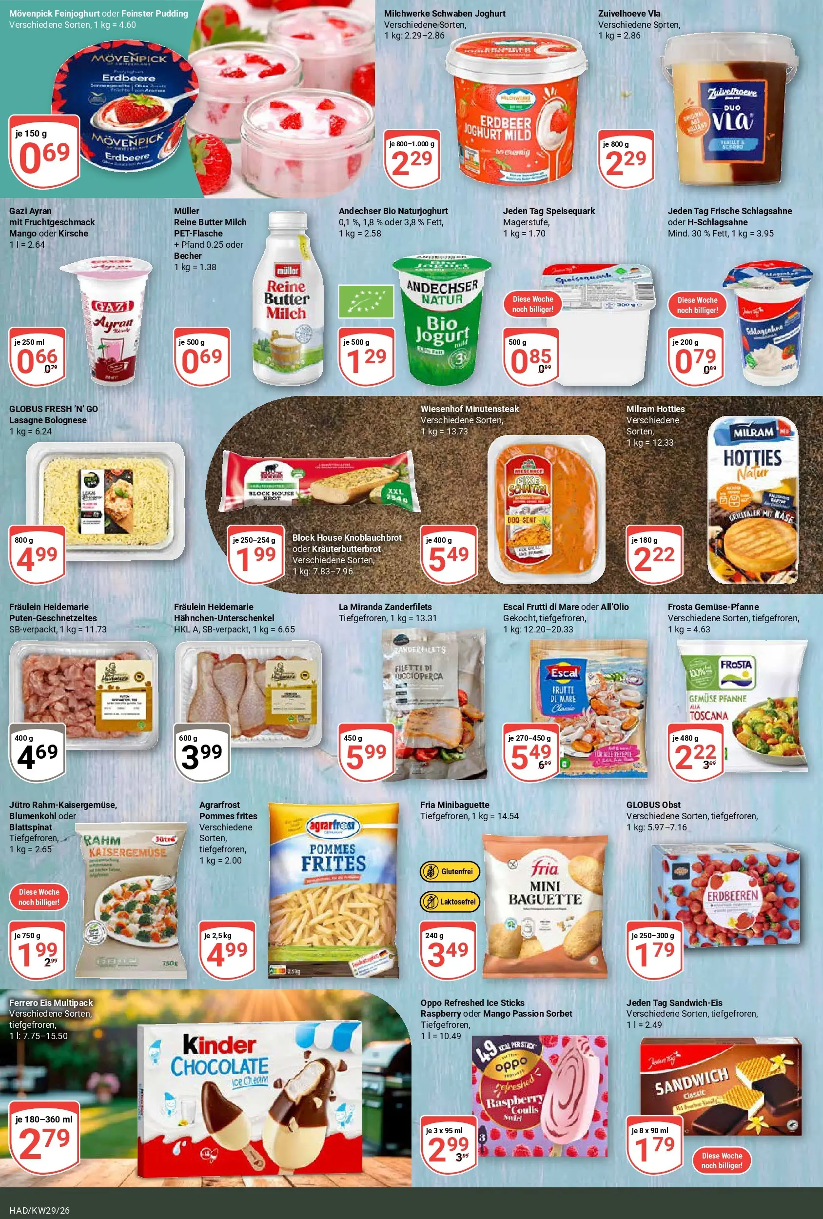 Globus Prospekt Halle (saale) (ab 13.07.2026) » Angebote online | Seite: 8 | Produkte: Pommes frites, Gemüse, Brot, Eis