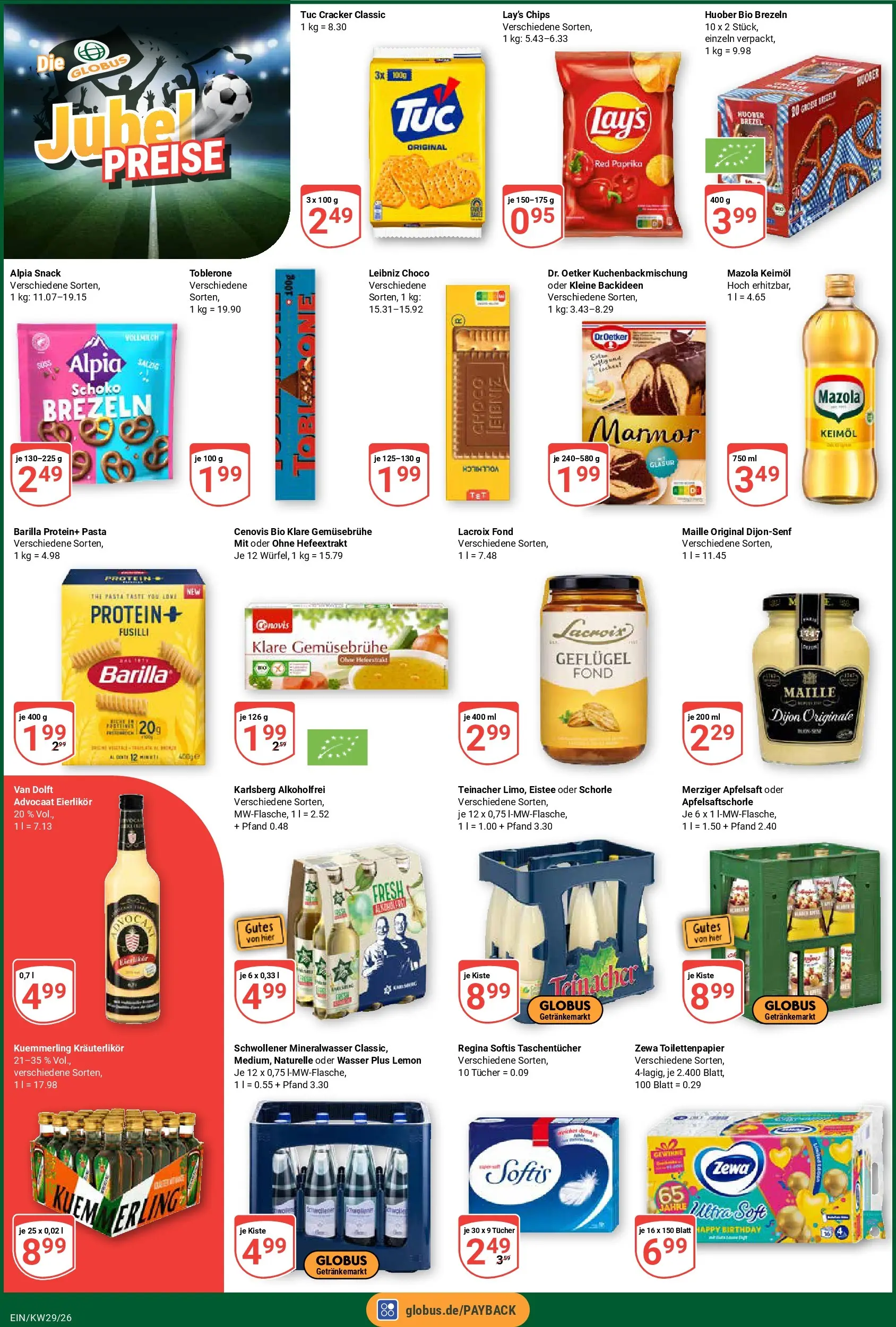 Globus Prospekt Homburg-Einöd (ab 13.07.2026) » Angebote online | Seite: 4 | Produkte: Zewa, Apfelsaft, Pasta, Toilettenpapier