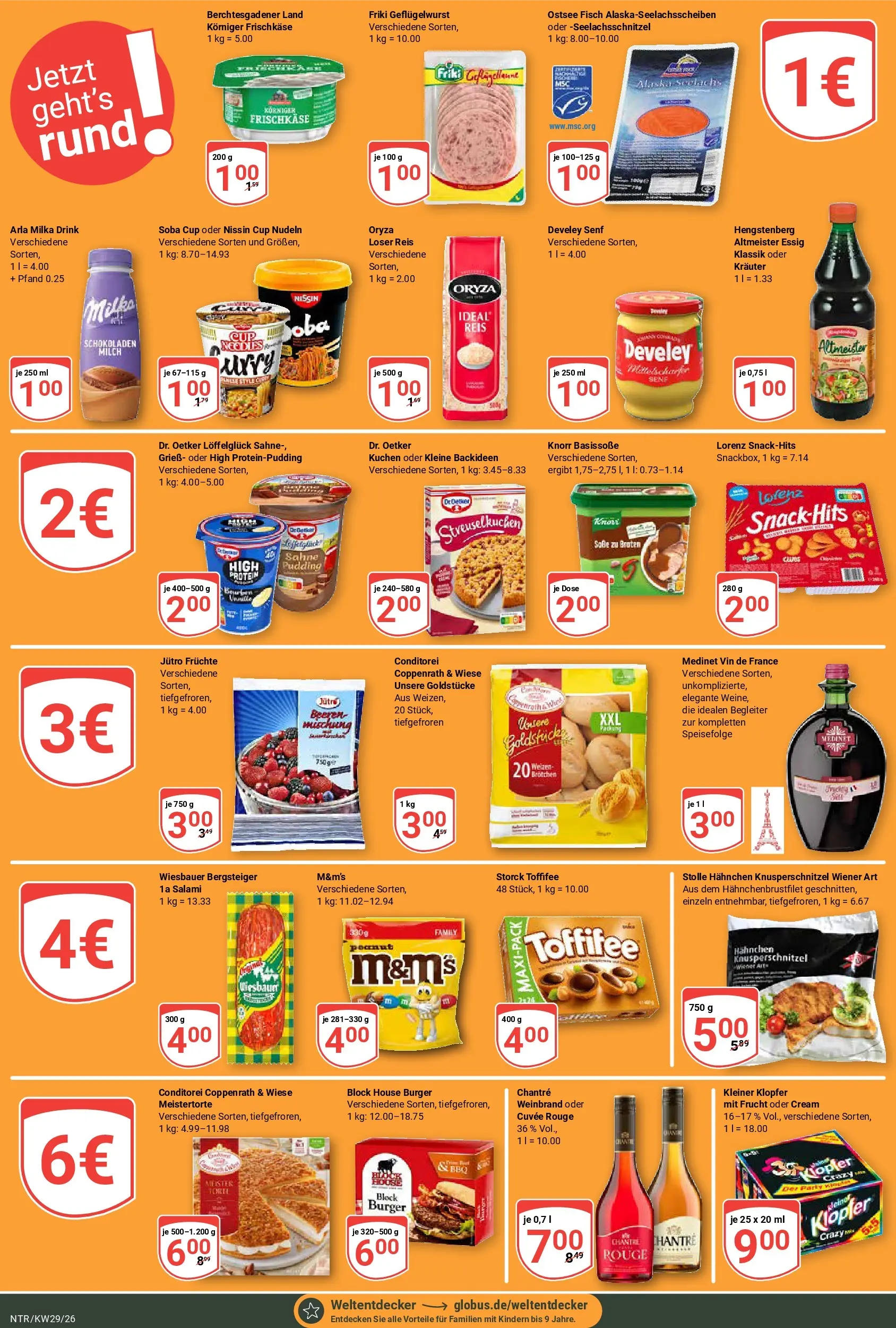 Globus Prospekt Neutraubling (ab 13.07.2026) » Angebote online | Seite: 14 | Produkte: Essig, Milka, Reis, Kuchen