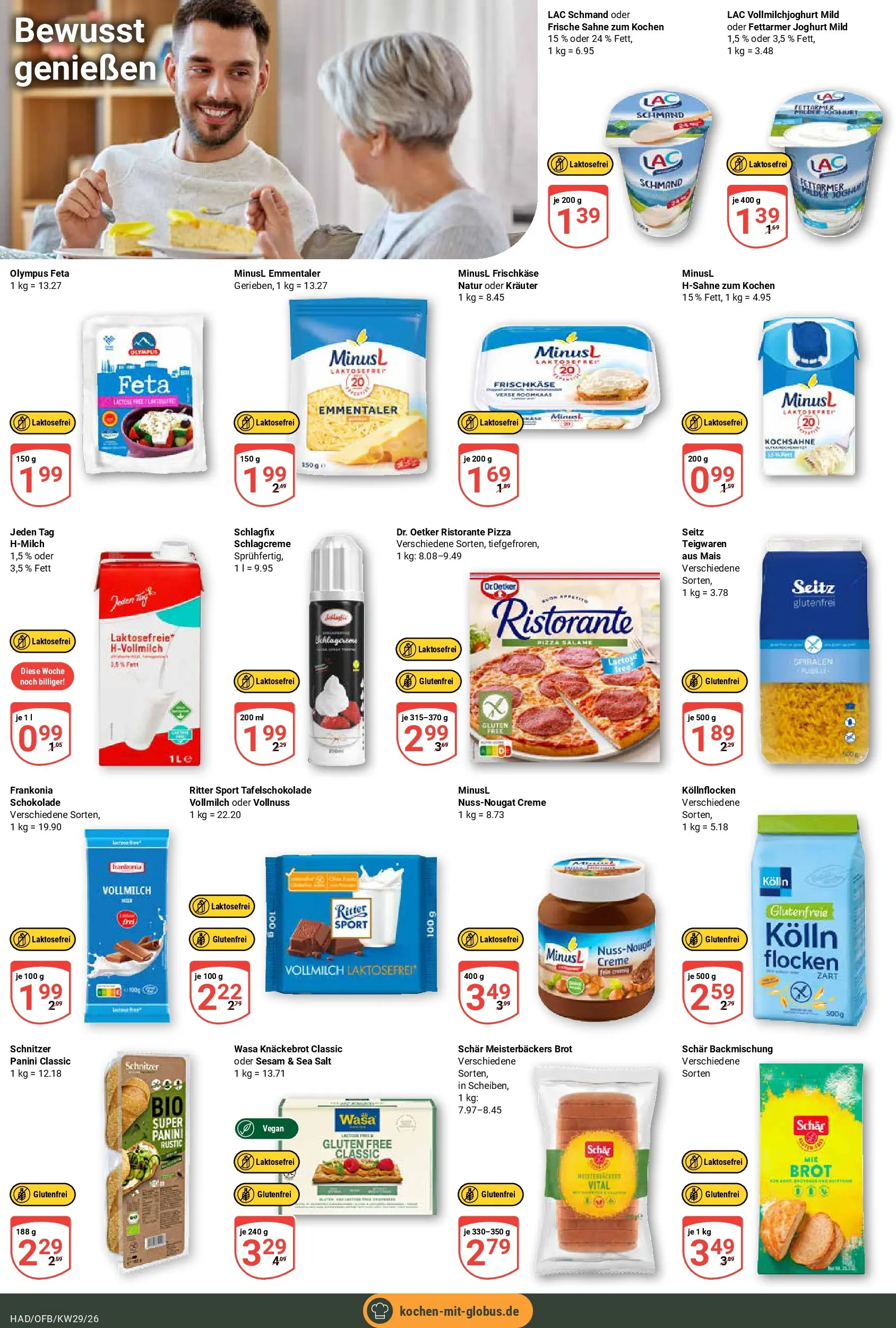 Globus Prospekt Halle (saale) (ab 13.07.2026) » Angebote online | Seite: 11 | Produkte: Käse, Ritter sport, Brot, Pizza