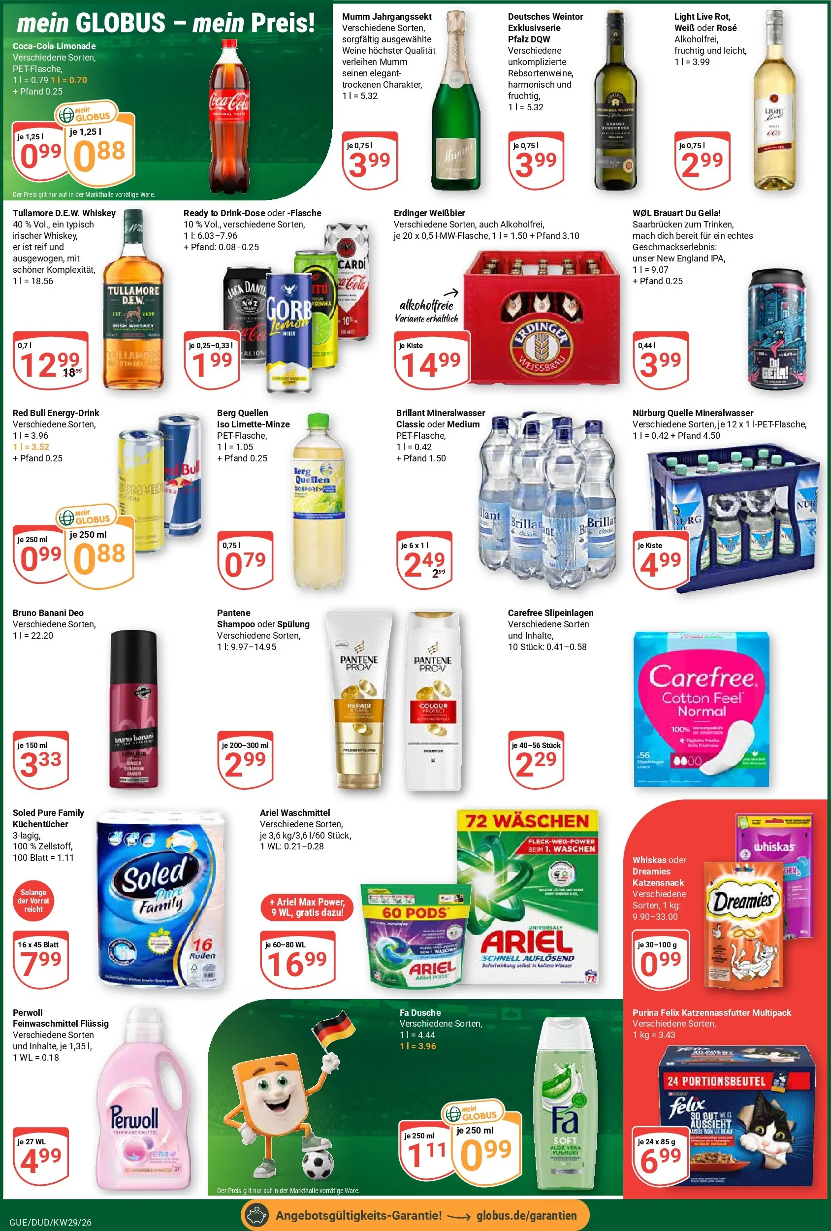 Globus Prospekt Saarbrücken-Dudweiler (ab 13.07.2026) » Angebote online | Seite: 9 | Produkte: Coca cola, Cola, Perwoll, Wasser