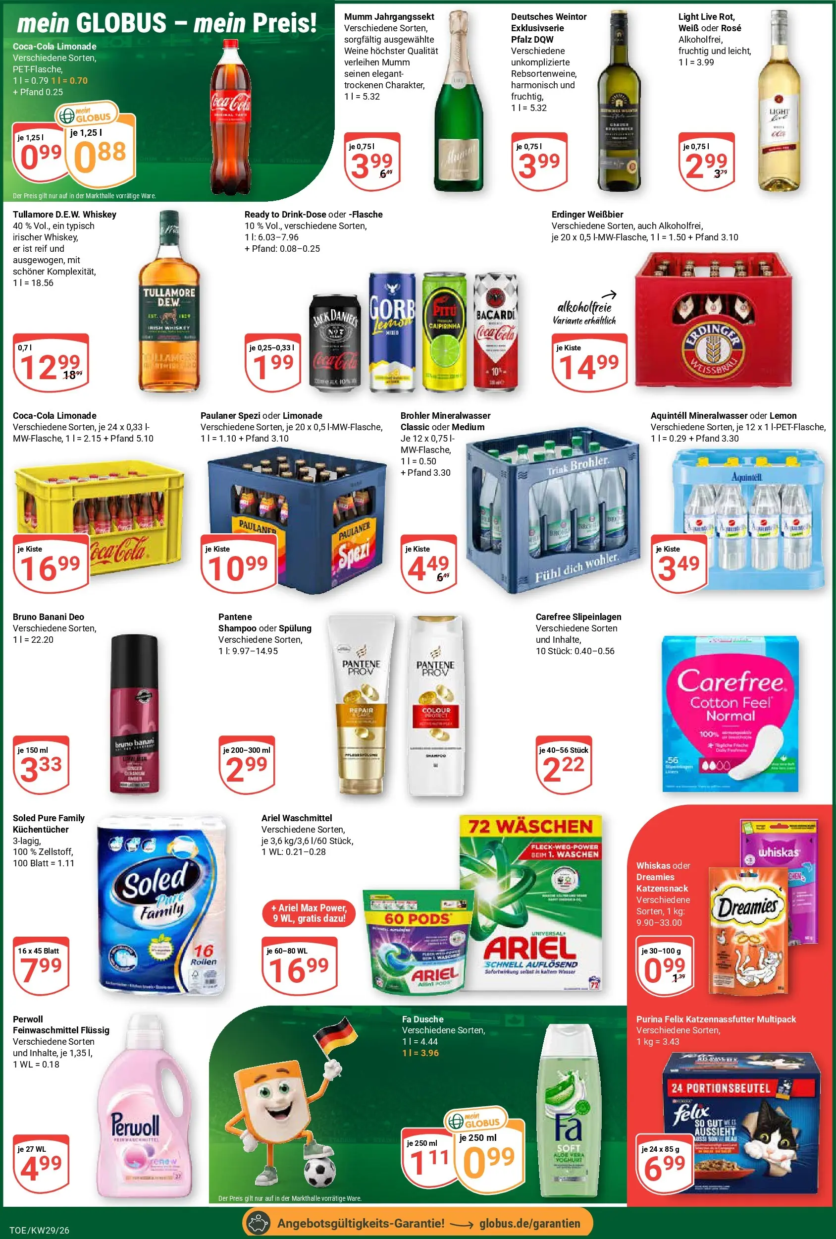 Globus Prospekt Tönisvorst (ab 13.07.2026) » Angebote online | Seite: 7 | Produkte: Paulaner spezi, Perwoll, Limonade, Whiskas