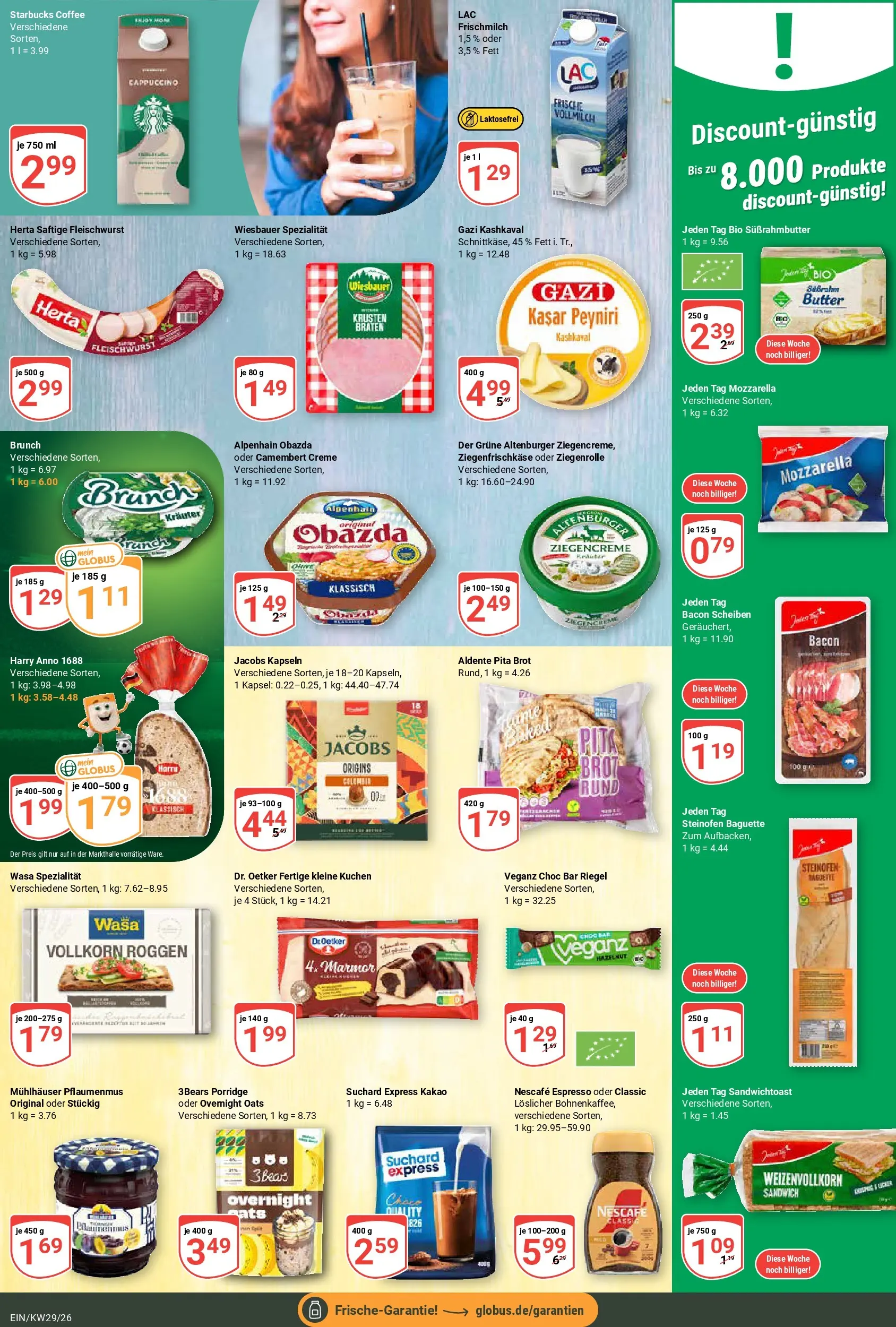Globus Prospekt Homburg-Einöd (ab 13.07.2026) » Angebote online | Seite: 14 | Produkte: Baguette, Nescafe classic, Brot, Kuchen