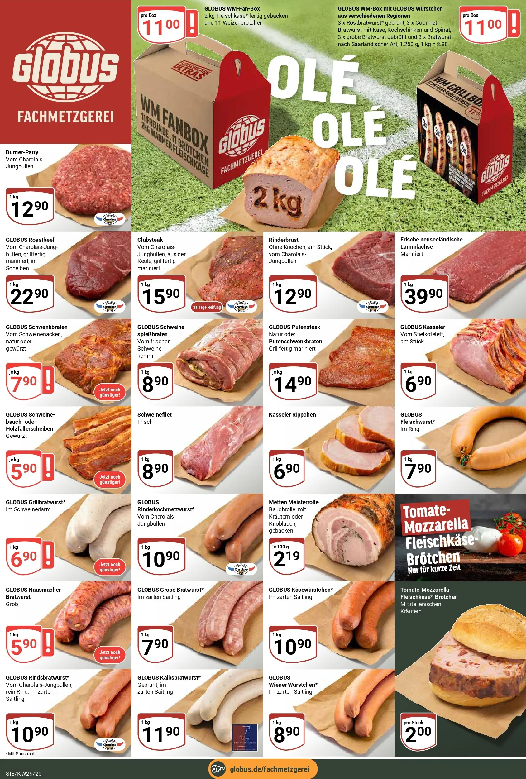 Globus Prospekt Siegen (ab 13.07.2026) » Angebote online | Seite: 14 | Produkte: Mozzarella, Box, Roastbeef, Schweinefilet