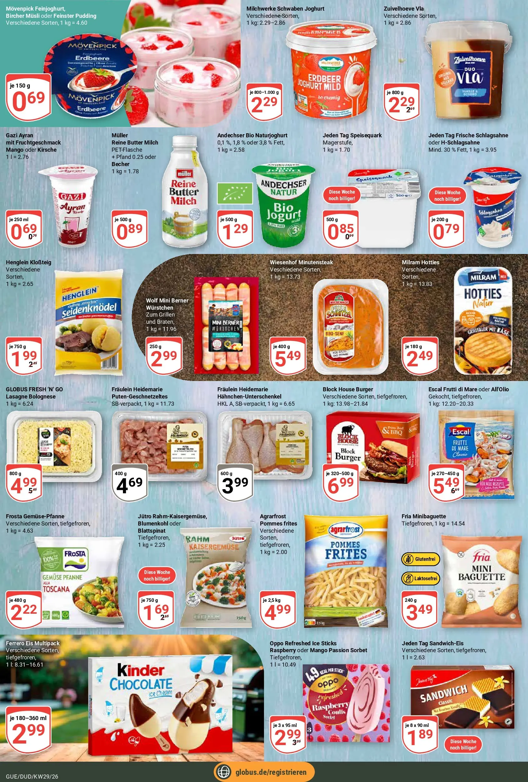 Globus Prospekt Saarbrücken-Dudweiler (ab 13.07.2026) » Angebote online | Seite: 14 | Produkte: Joghurt, Pudding, Gemüse, Mango