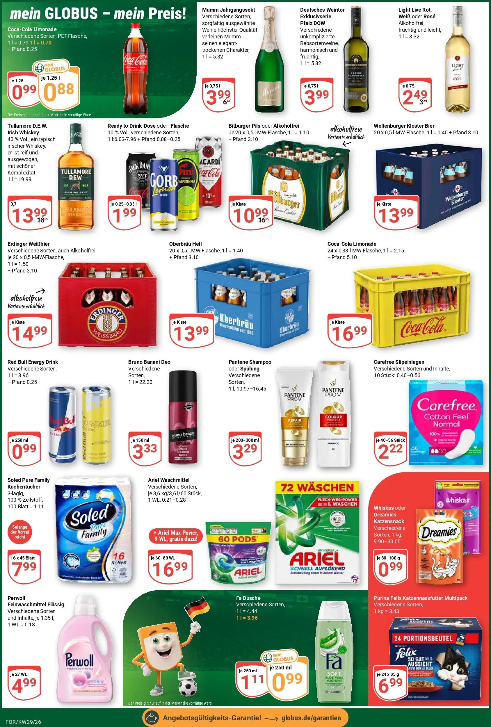 Globus Prospekt Forchheim (ab 13.07.2026) » Angebote online | Seite: 4 | Produkte: Erdinger, Energy, Limonade, Spülung