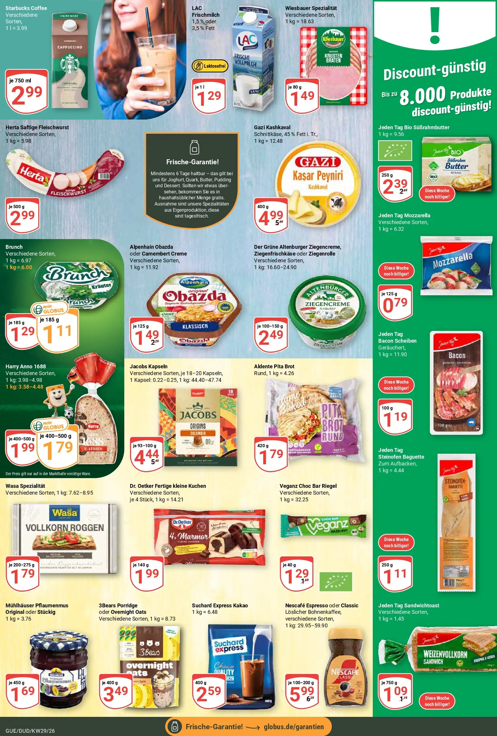 Globus Prospekt Saarbrücken-Dudweiler (ab 13.07.2026) » Angebote online | Seite: 16 | Produkte: Nescafe, Mozzarella, Baguette, Pudding