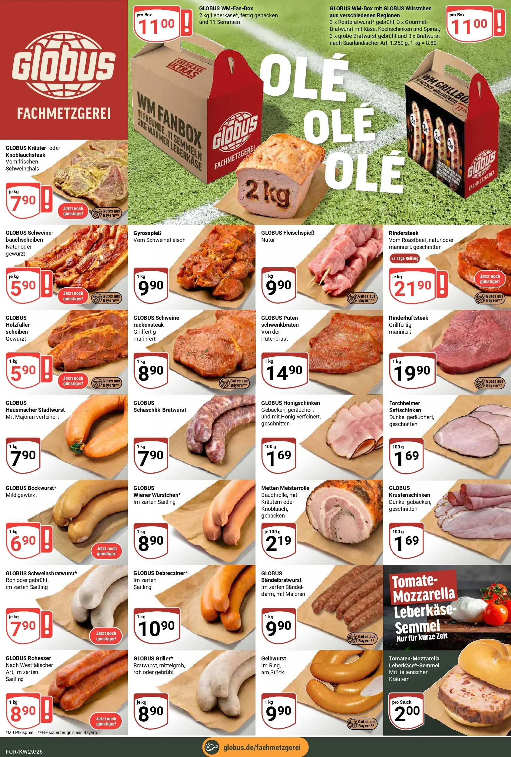 Globus Prospekt Forchheim (ab 13.07.2026) » Angebote online | Seite: 7 | Produkte: Mozzarella, Box, Bratwurst, Schweinefleisch