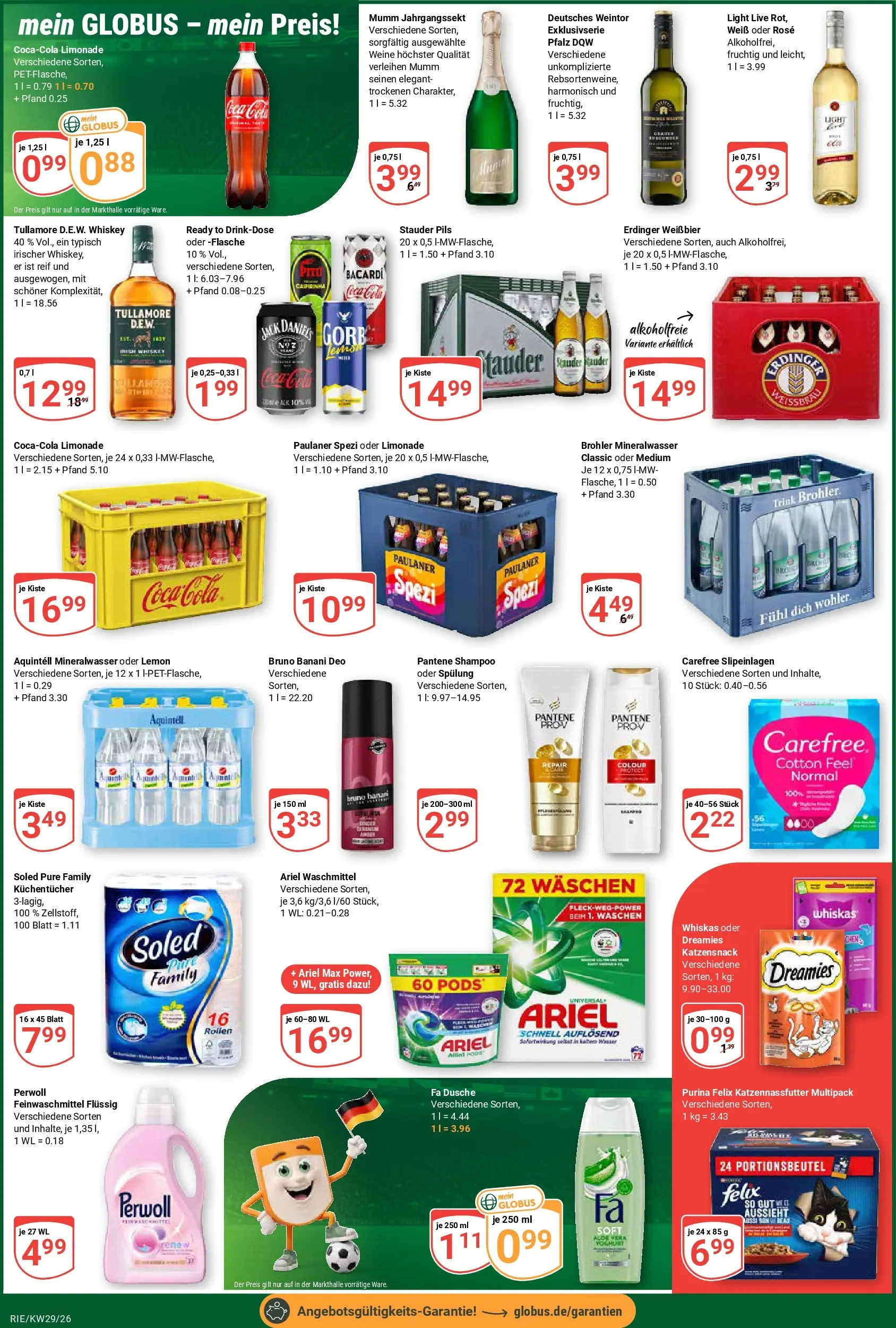 Globus Prospekt Bochum-Riemke (ab 13.07.2026) » Angebote online | Seite: 7 | Produkte: Spülung, Mineralwasser, Waschmittel, Whiskey