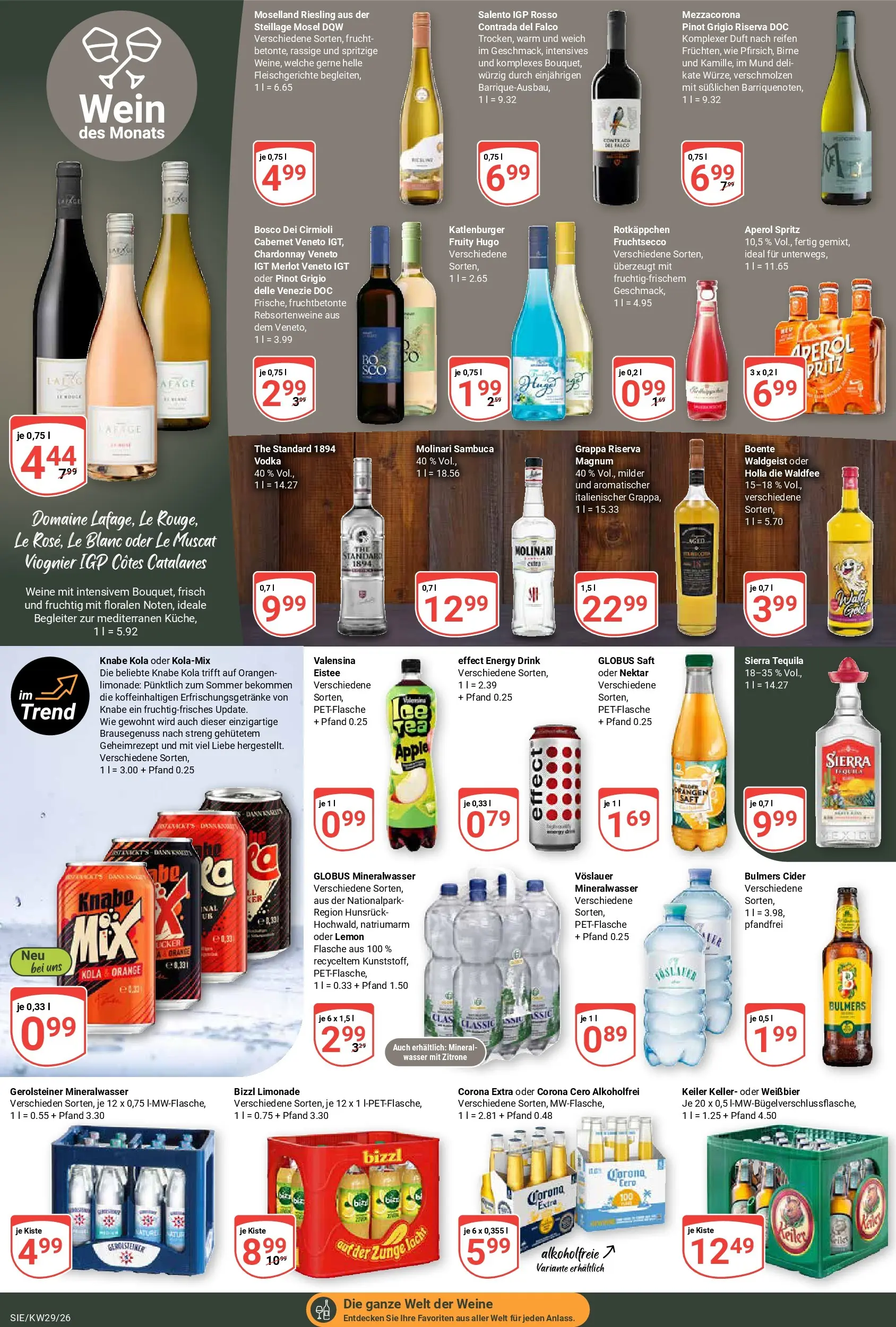 Globus Prospekt Siegen (ab 13.07.2026) » Angebote online | Seite: 25 | Produkte: Wasser, Zitrone, Saft, Hugo