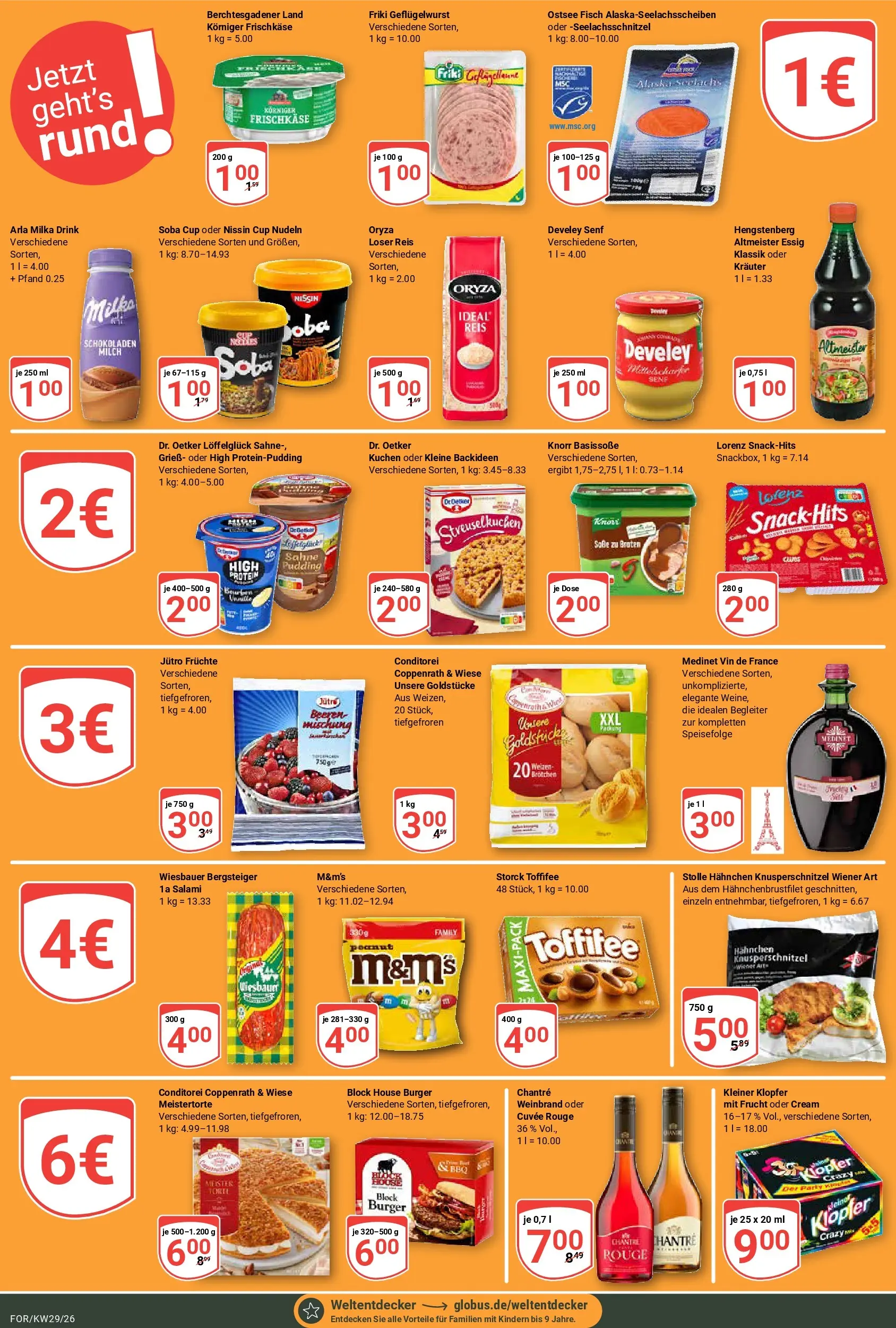 Globus Prospekt Forchheim (ab 13.07.2026) » Angebote online | Seite: 14 | Produkte: Milch, Toffifee, Nudeln, Frischkase