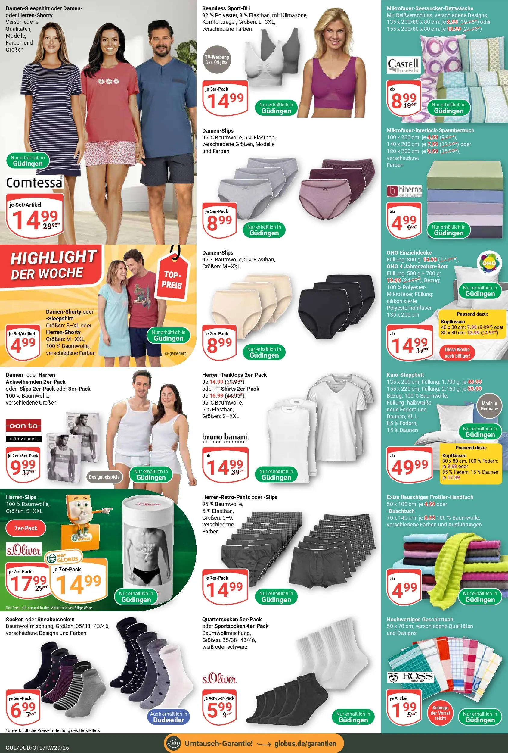 Globus Prospekt Saarbrücken-Dudweiler (ab 13.07.2026) » Angebote online | Seite: 27 | Produkte: Kopfkissen, Socken
