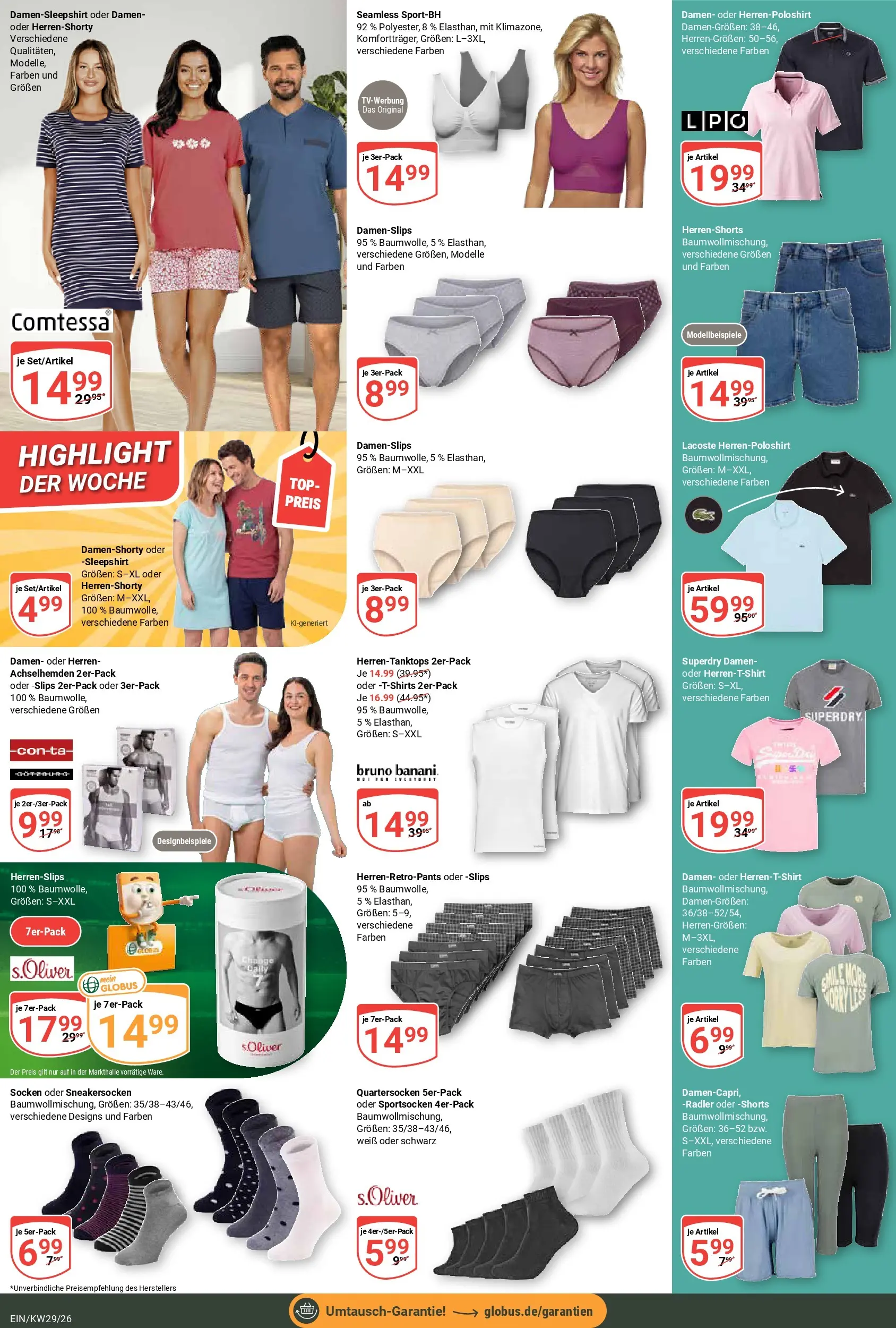 Globus Prospekt Homburg-Einöd (ab 13.07.2026) » Angebote online | Seite: 30 | Produkte: Top, Radler, Socken