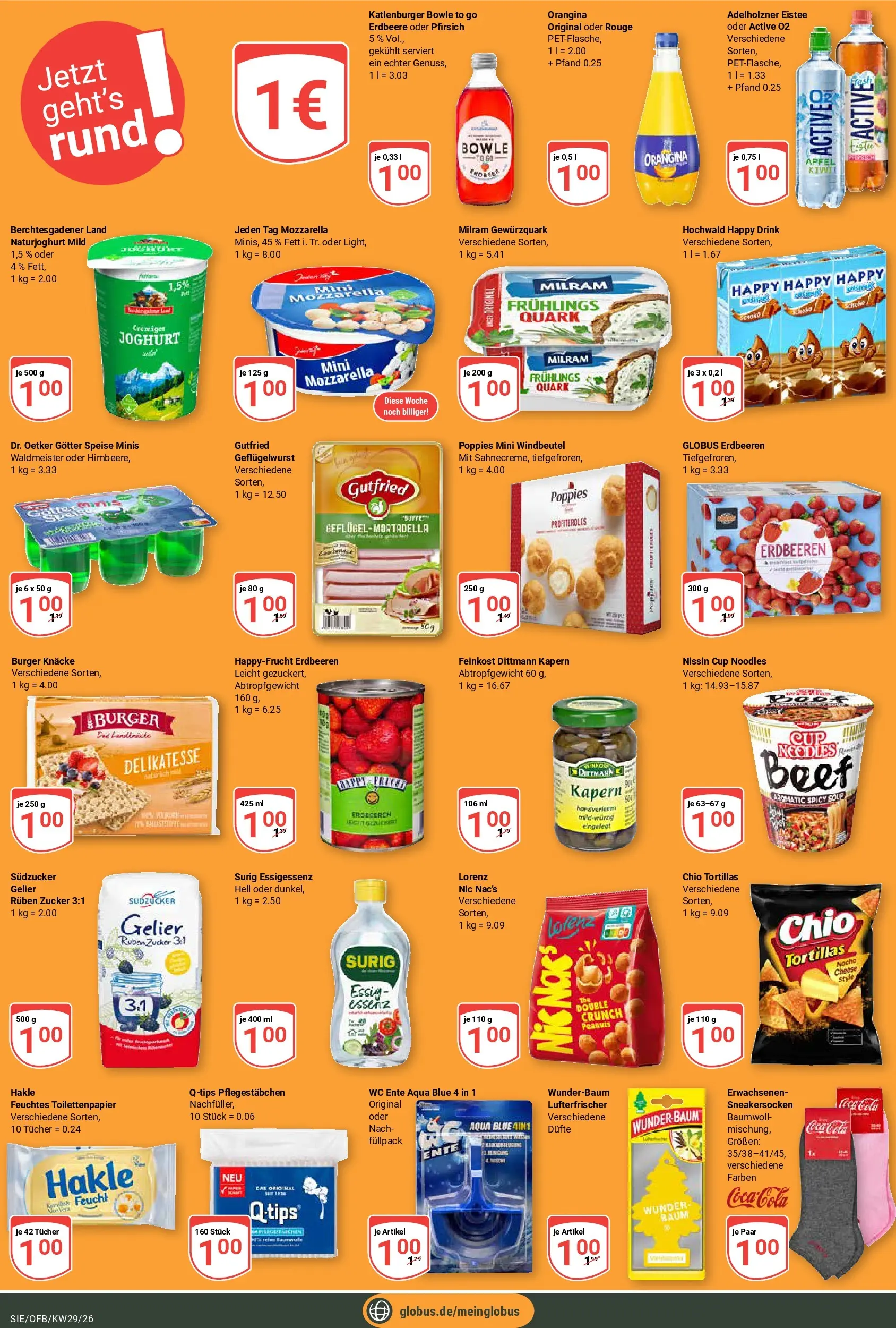 Globus Prospekt Siegen (ab 13.07.2026) » Angebote online | Seite: 28 | Produkte: Quark, Cola, Pfirsich, Erdbeeren