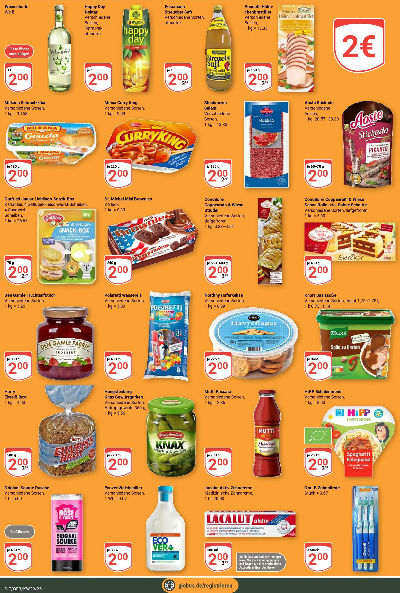 Globus Prospekt Siegen (ab 13.07.2026) » Angebote online | Seite: 29 | Produkte: Milkana, Gouda, Meica, Sahne