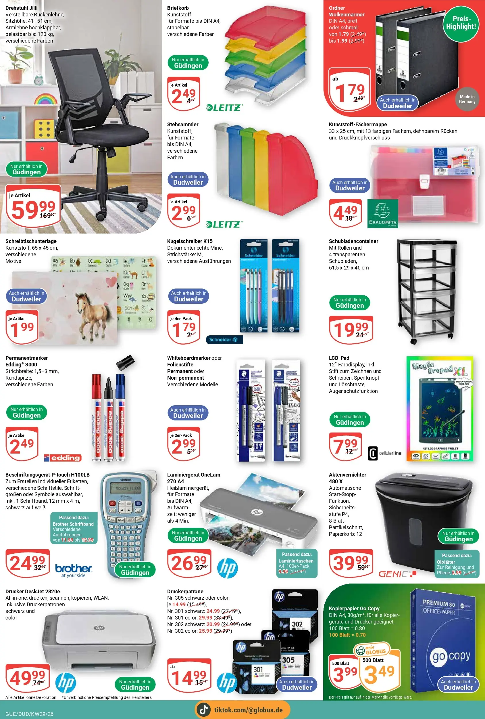 Globus Prospekt Saarbrücken-Dudweiler (ab 13.07.2026) » Angebote online | Seite: 29 | Produkte: Aktenvernichter, Tablet, Drucker