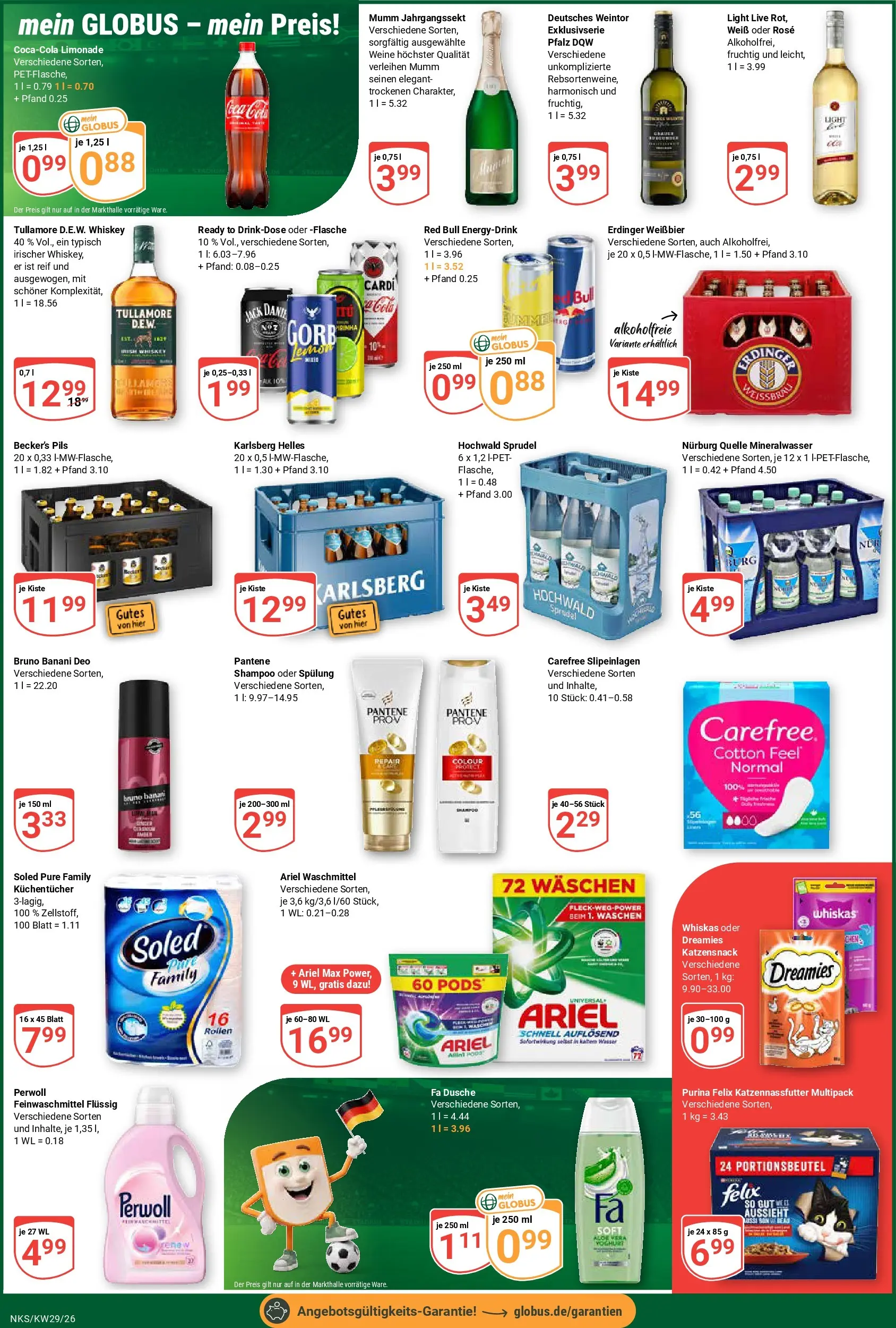 Globus Prospekt Neunkirchen (ab 13.07.2026) » Angebote online | Seite: 4 | Produkte: Red bull, Coca cola, Ariel, Mineralwasser
