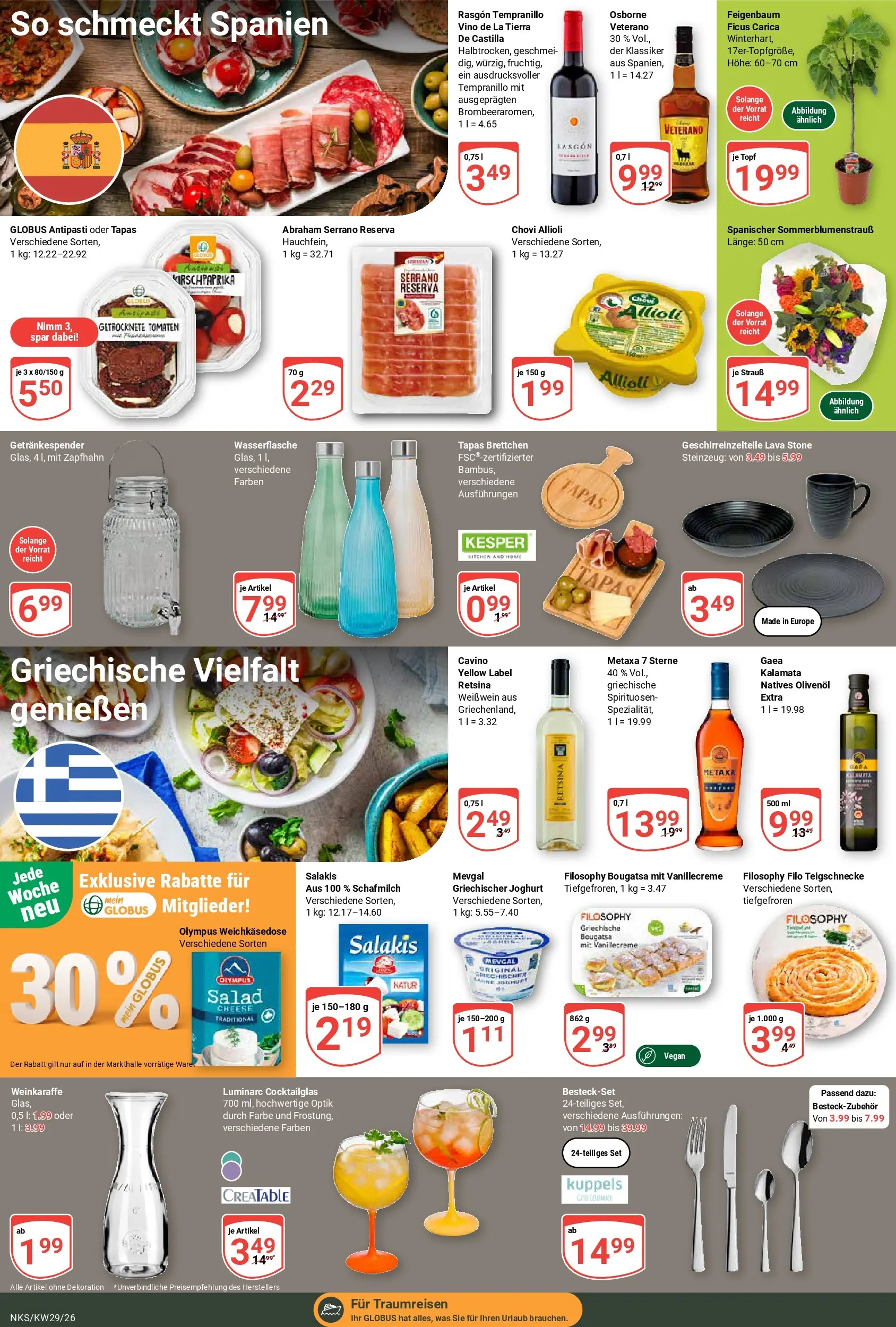 Globus Prospekt Neunkirchen (ab 13.07.2026) » Angebote online | Seite: 22 | Produkte: Osborne, Joghurt, Weißwein, Metaxa