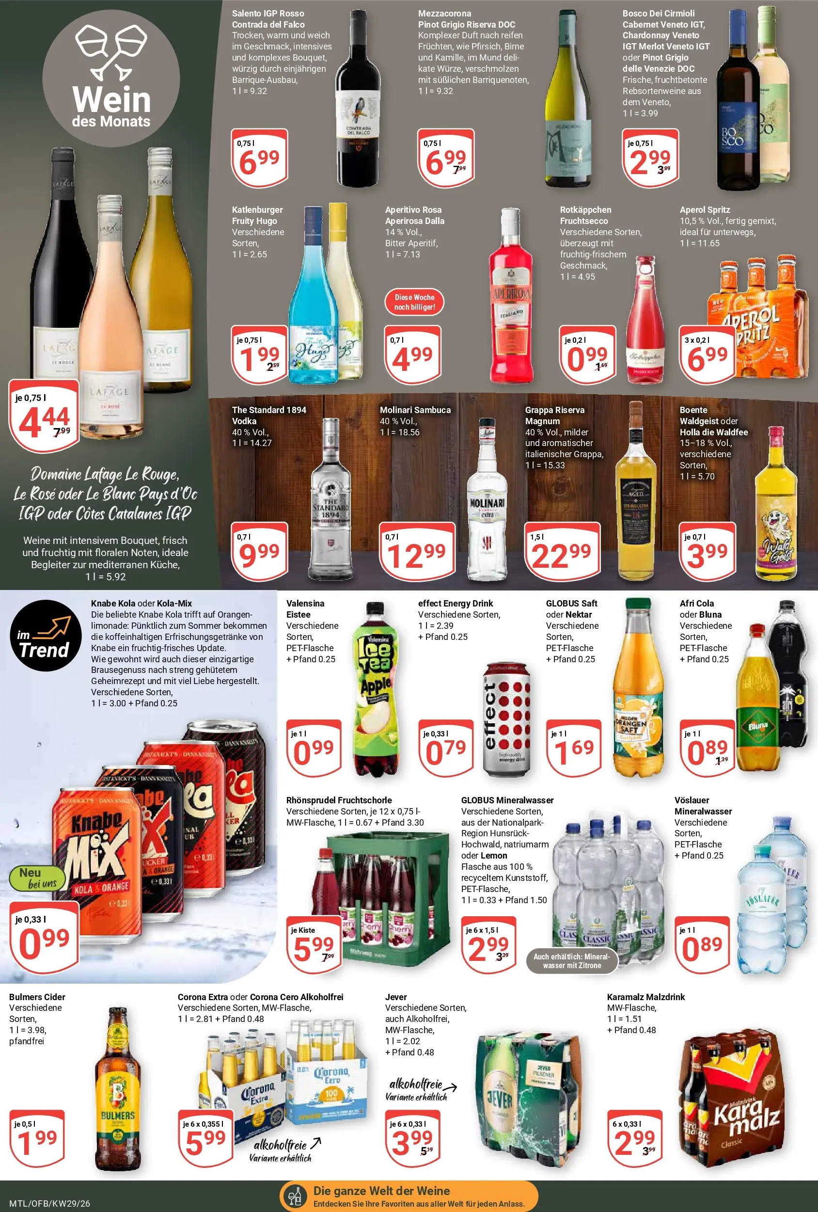 Globus Prospekt Maintal-Dörnigheim (ab 13.07.2026) » Angebote online | Seite: 18 | Produkte: Valensina, Wasser, Wein, Rhonsprudel