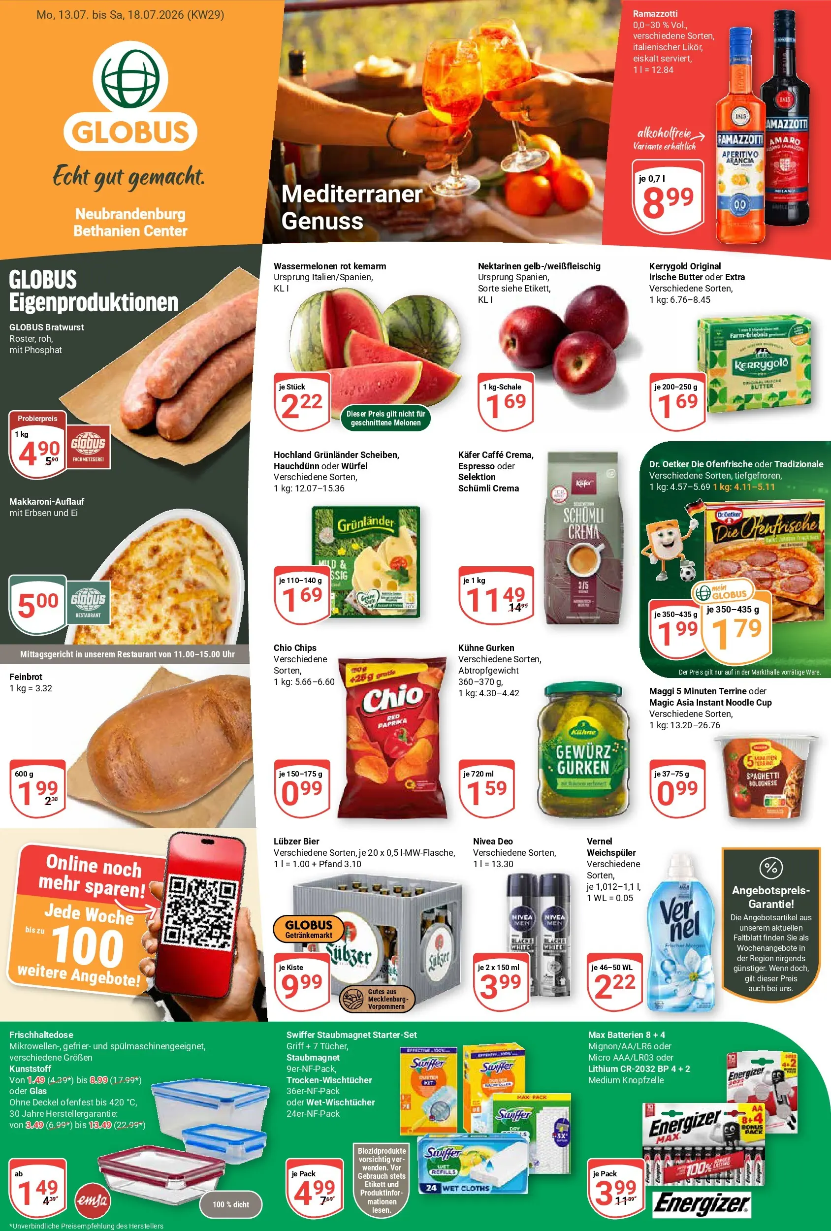 Globus Prospekt Neubrandenburg (ab 13.07.2026) » Angebote online | Seite: 5 | Produkte: Butter, Gurken, Erbsen, Maggi 5 minuten terrine