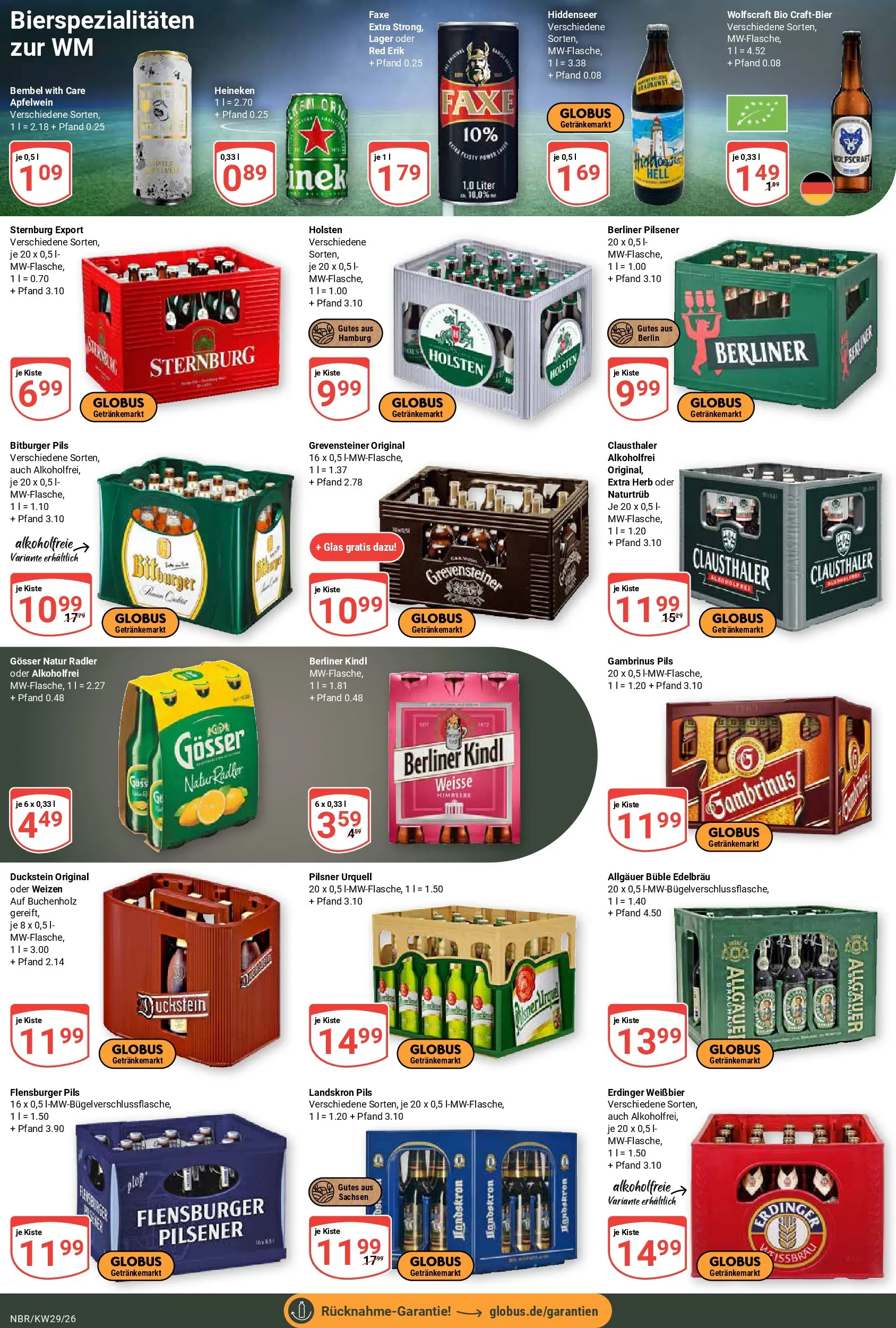 Globus Prospekt Neubrandenburg (ab 13.07.2026) » Angebote online | Seite: 8 | Produkte: Weißbier, Flensburger, Heineken, Pilsner urquell