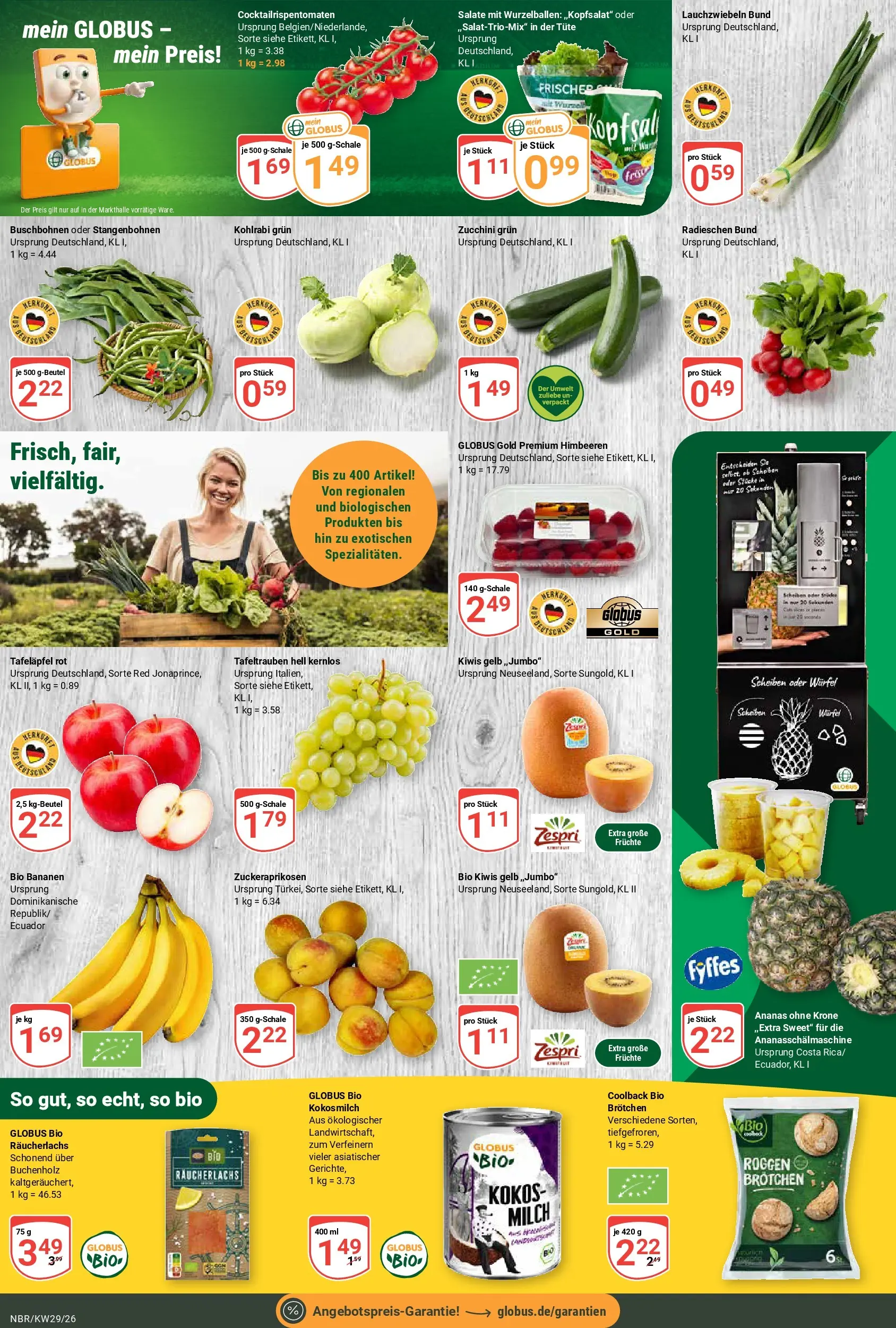 Globus Prospekt Neubrandenburg (ab 13.07.2026) » Angebote online | Seite: 10 | Produkte: Himbeeren, Milch, Räucherlachs, Zucchini