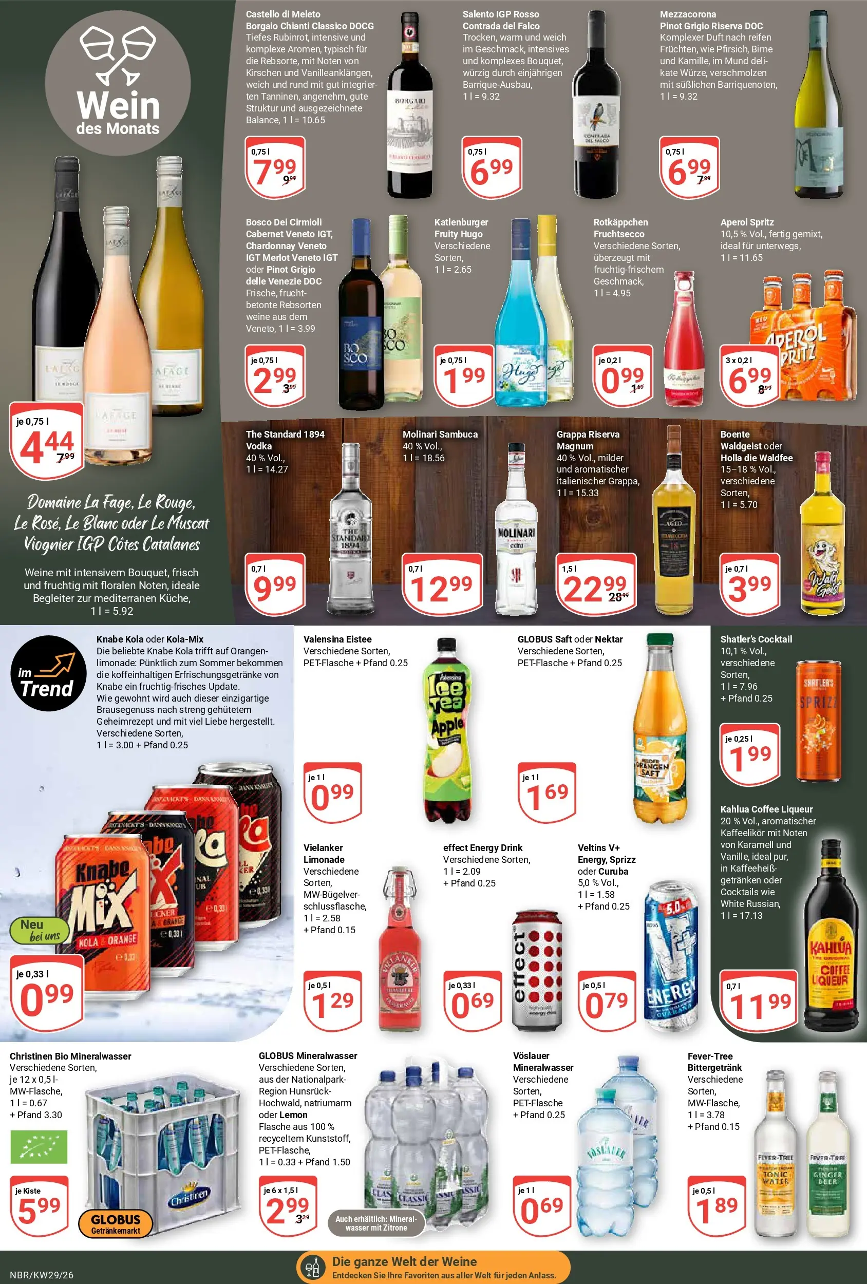 Globus Prospekt Neubrandenburg (ab 13.07.2026) » Angebote online | Seite: 20 | Produkte: Limonade, Kirschen, Valensina, Wein