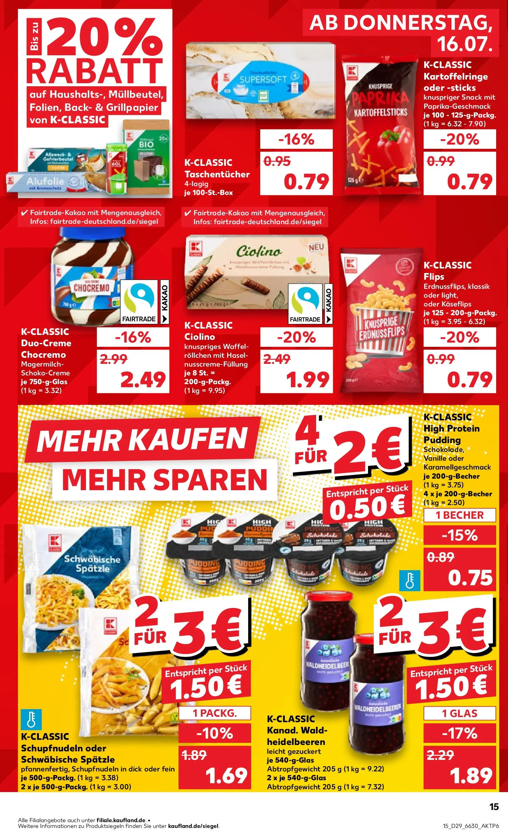 Prospekt Kaufland ab 13.07.2026 » Angebote Online zum Blättern | Seite: 24 | Produkte: High protein pudding, Schokolade, Pudding, Heidelbeeren