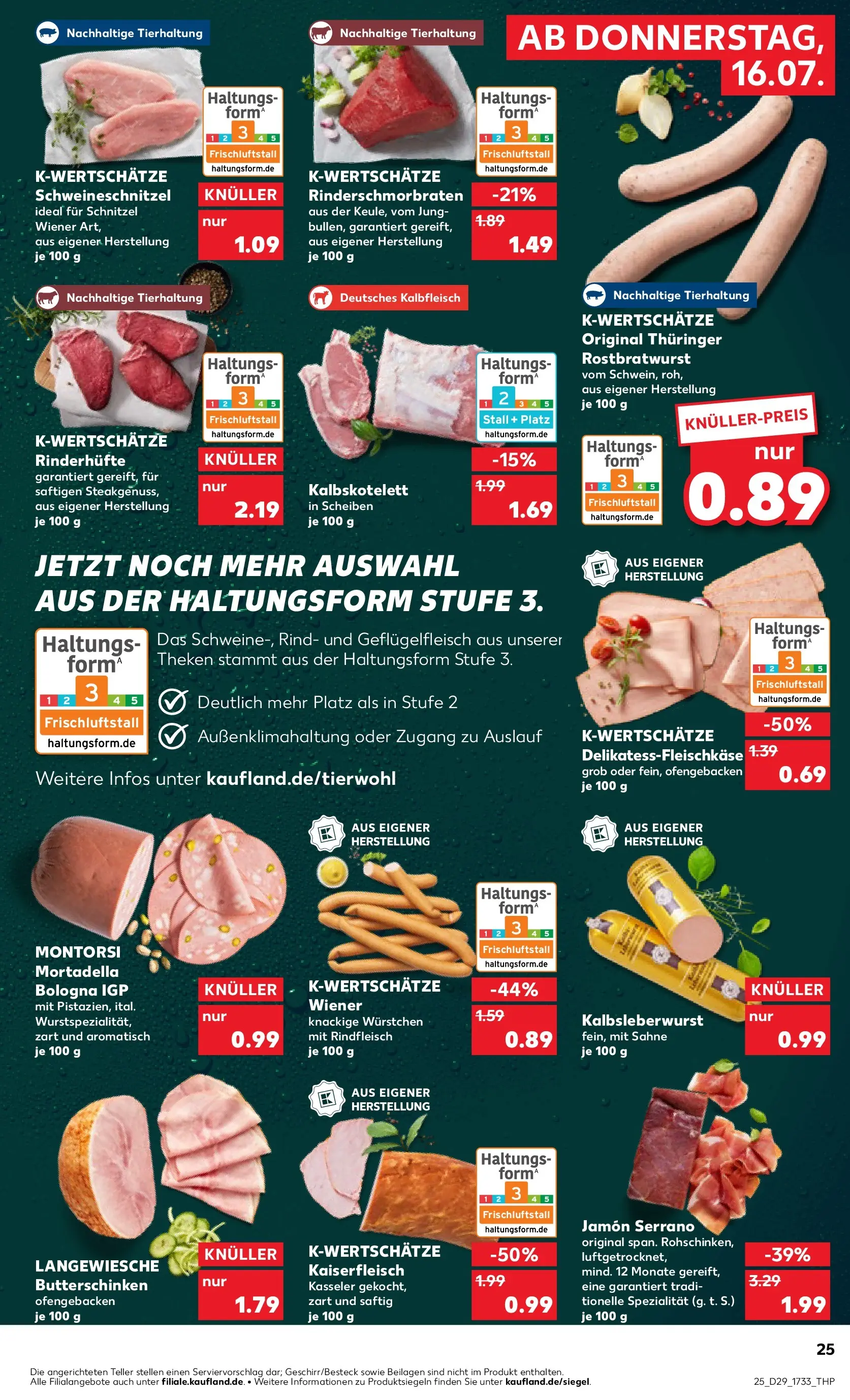 Prospekt Kaufland ab 15.07.2026 » Angebote Online zum Blättern | Seite: 25 | Produkte: Schnitzel, Rindfleisch, Sahne