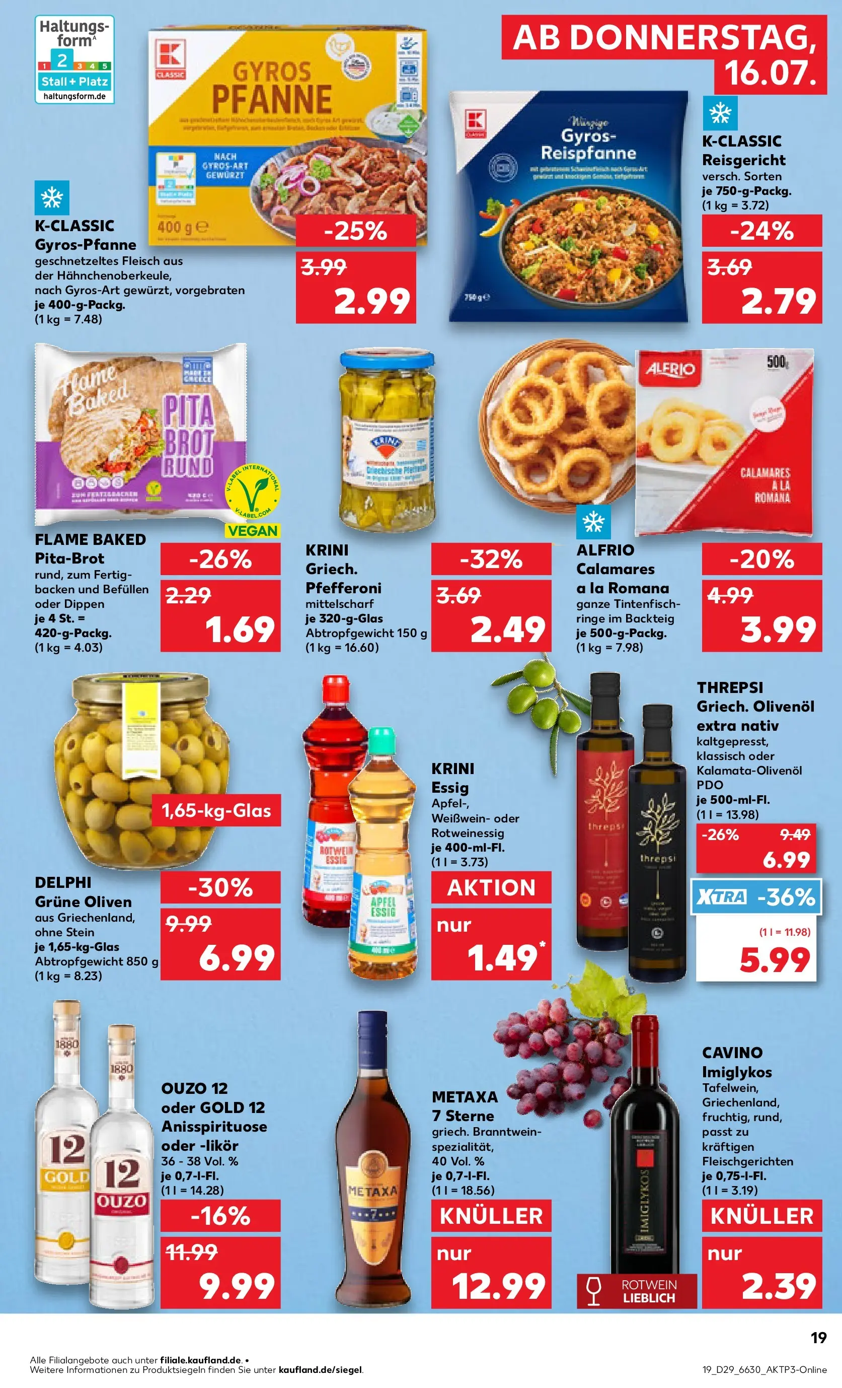 Prospekt Kaufland ab 13.07.2026 » Angebote Online zum Blättern | Seite: 28 | Produkte: Likör, Olivenol, Gyros, Brot