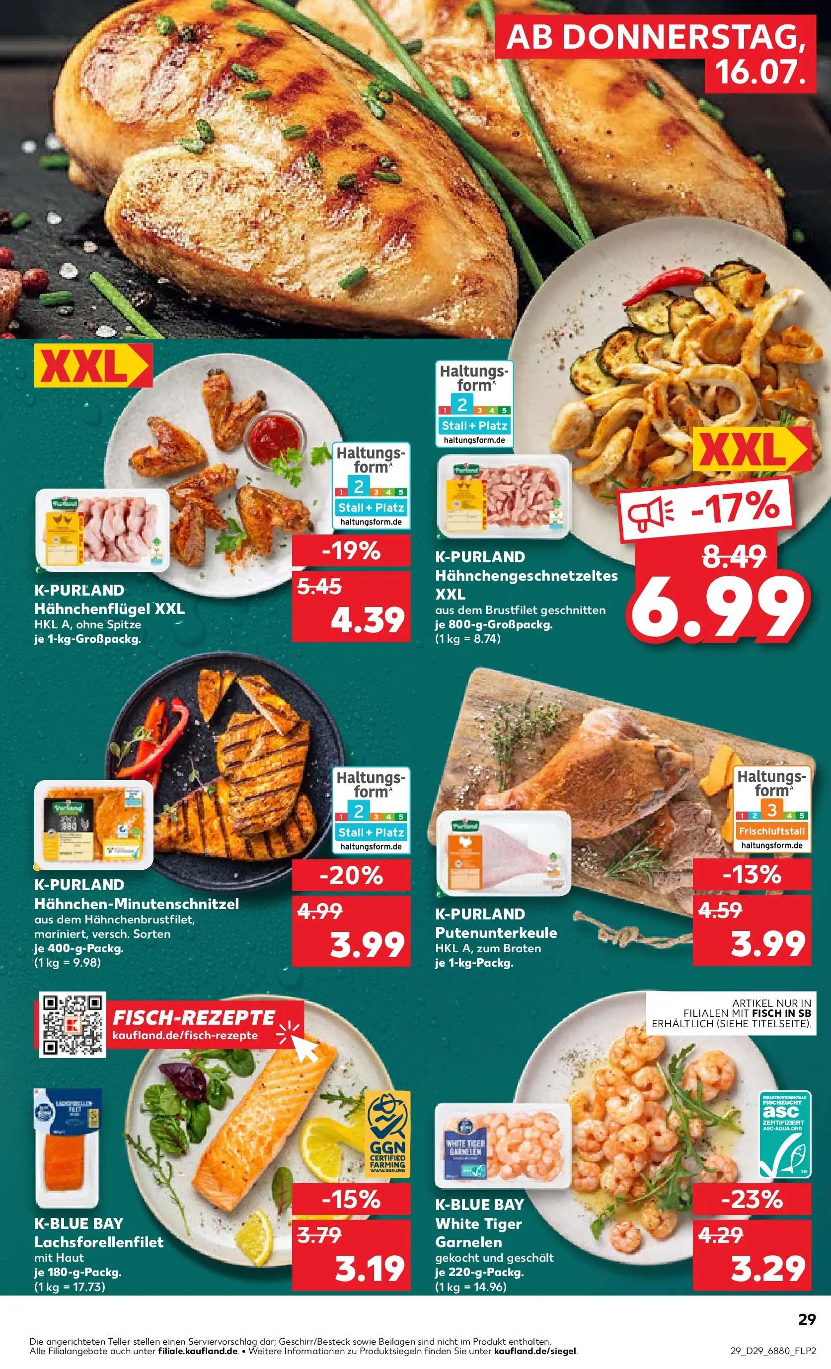 Prospekt Kaufland ab 13.07.2026 » Angebote Online zum Blättern | Seite: 38 | Produkte: Garnelen, Fisch, Tiger garnelen