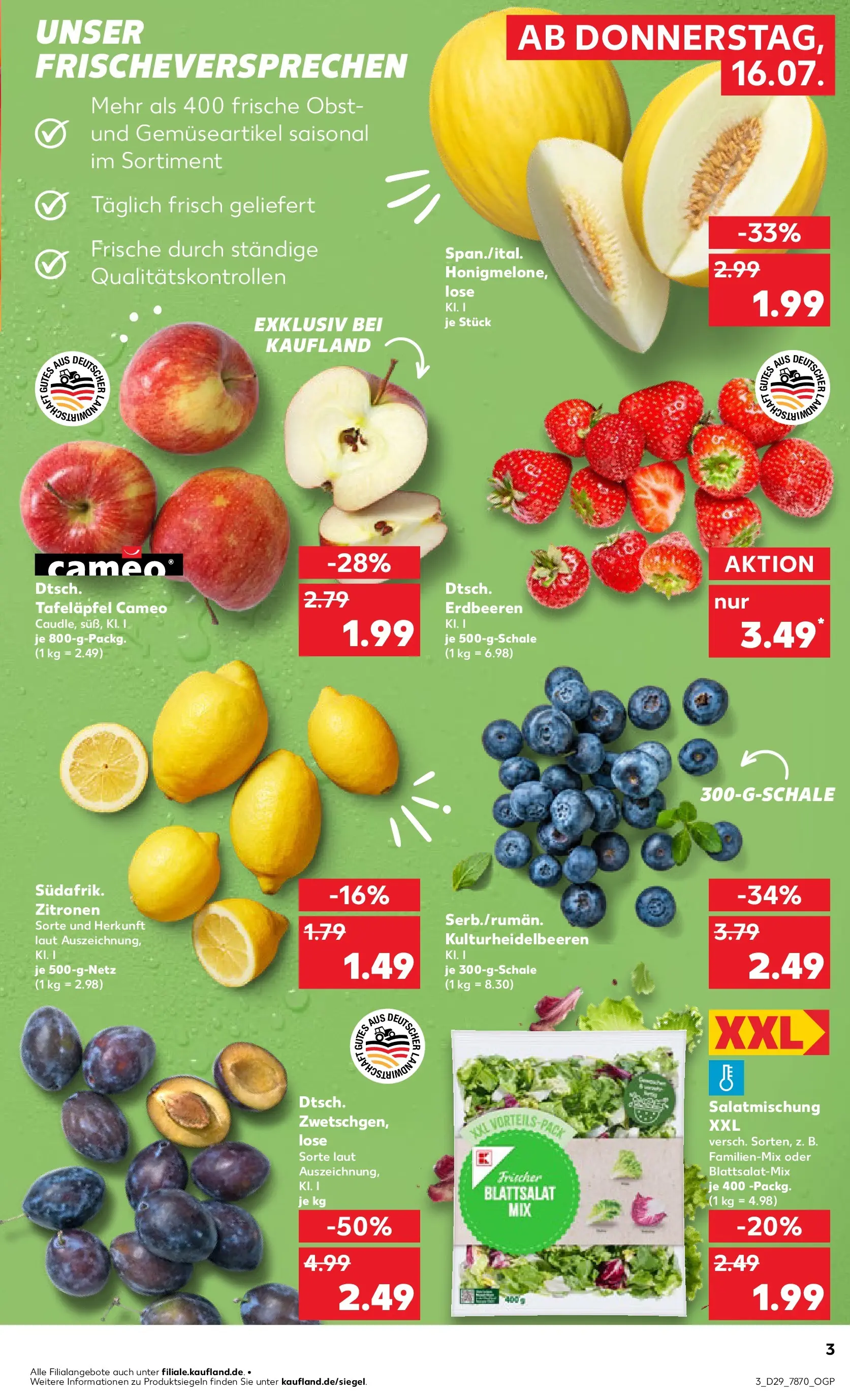 Prospekt Kaufland ab 13.07.2026 » Angebote Online zum Blättern | Seite: 16 | Produkte: Obst, Erdbeeren, Zitronen