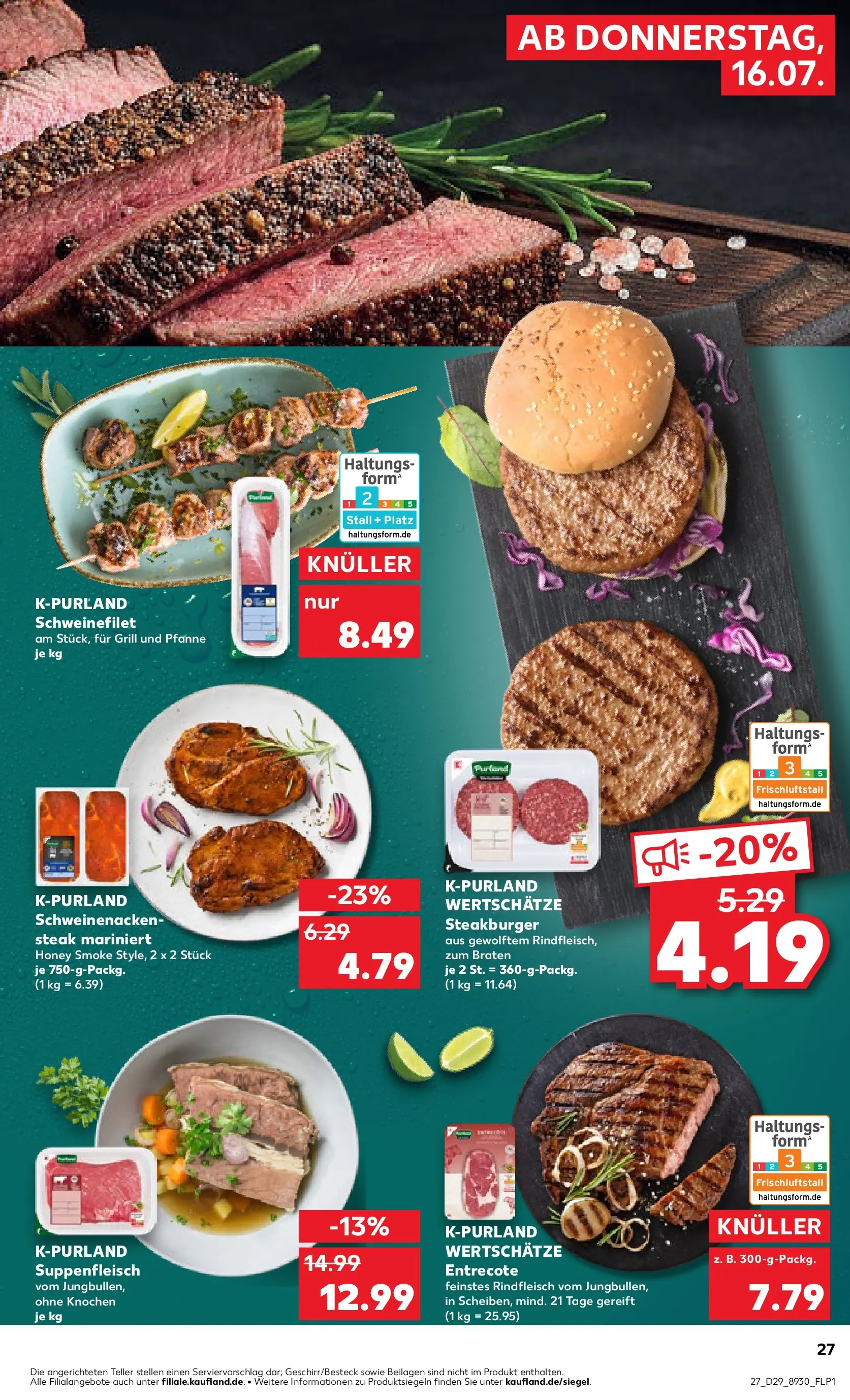 Prospekt Kaufland ab 16.07.2026 » Angebote Online zum Blättern | Seite: 27 | Produkte: Grill, Entrecote, Suppenfleisch, Steak
