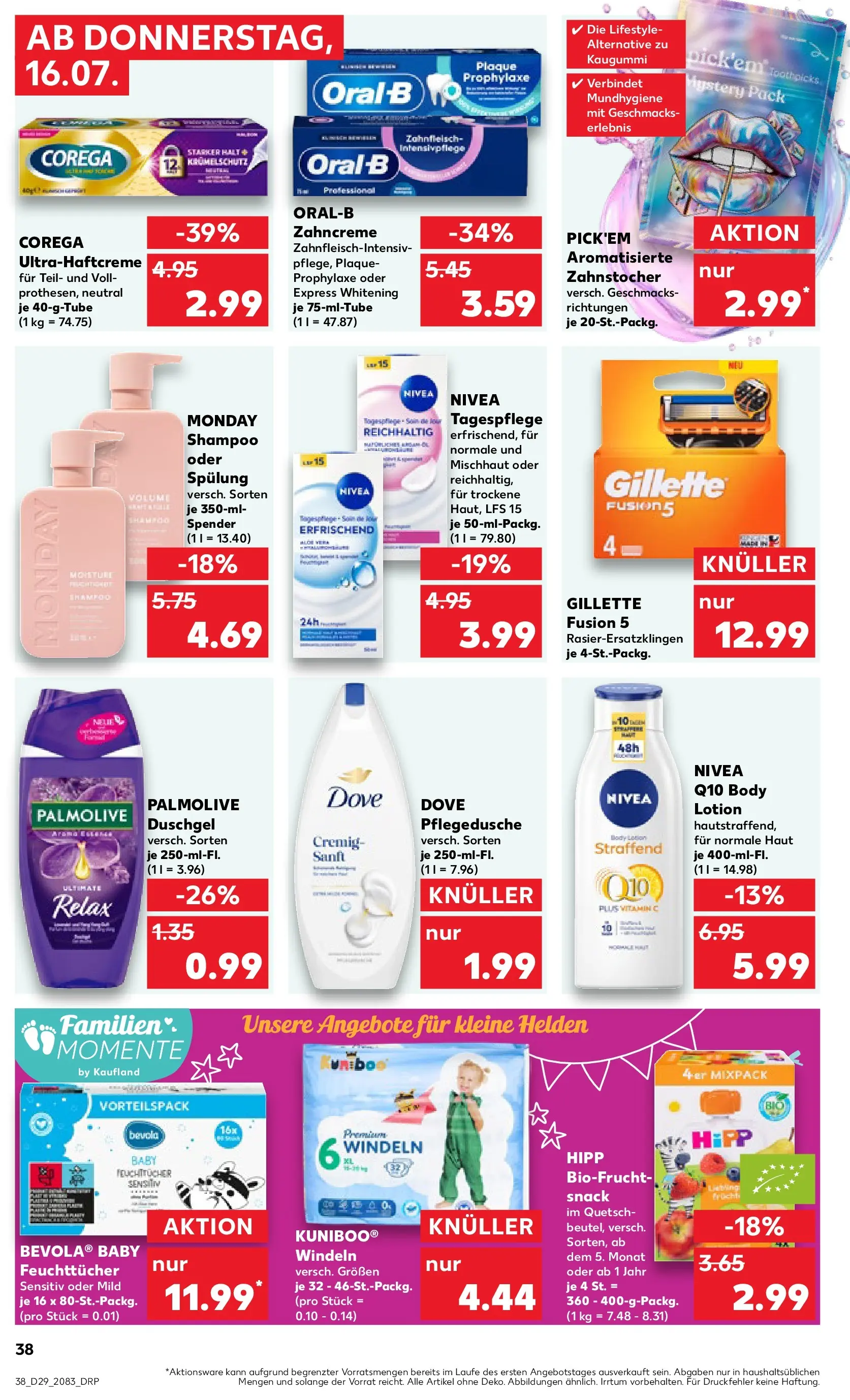 Prospekt Kaufland ab 16.07.2026 » Angebote Online zum Blättern | Seite: 38 | Produkte: Shampoo, Spülung, Duschgel