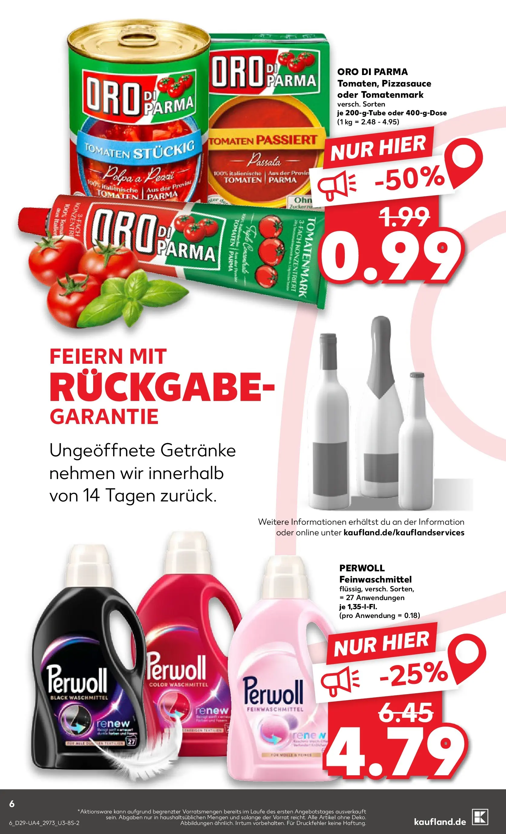 Prospekt Kaufland ab 16.07.2026 » Angebote Online zum Blättern | Seite: 6 | Produkte: Perwoll, Tomaten, Oro di parma, Waschmittel