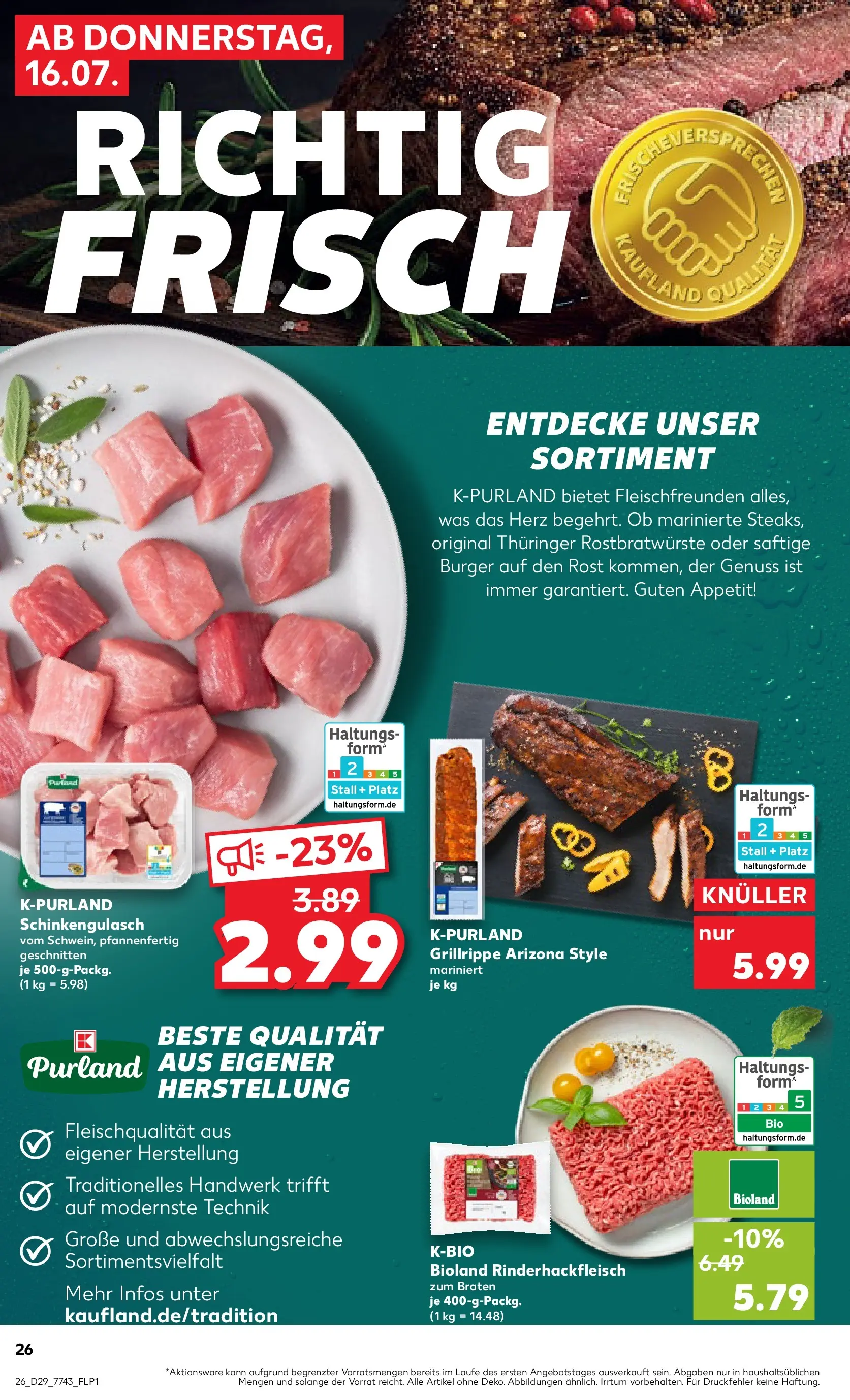 Prospekt Kaufland ab 16.07.2026 » Angebote Online zum Blättern | Seite: 26 | Produkte: Burger