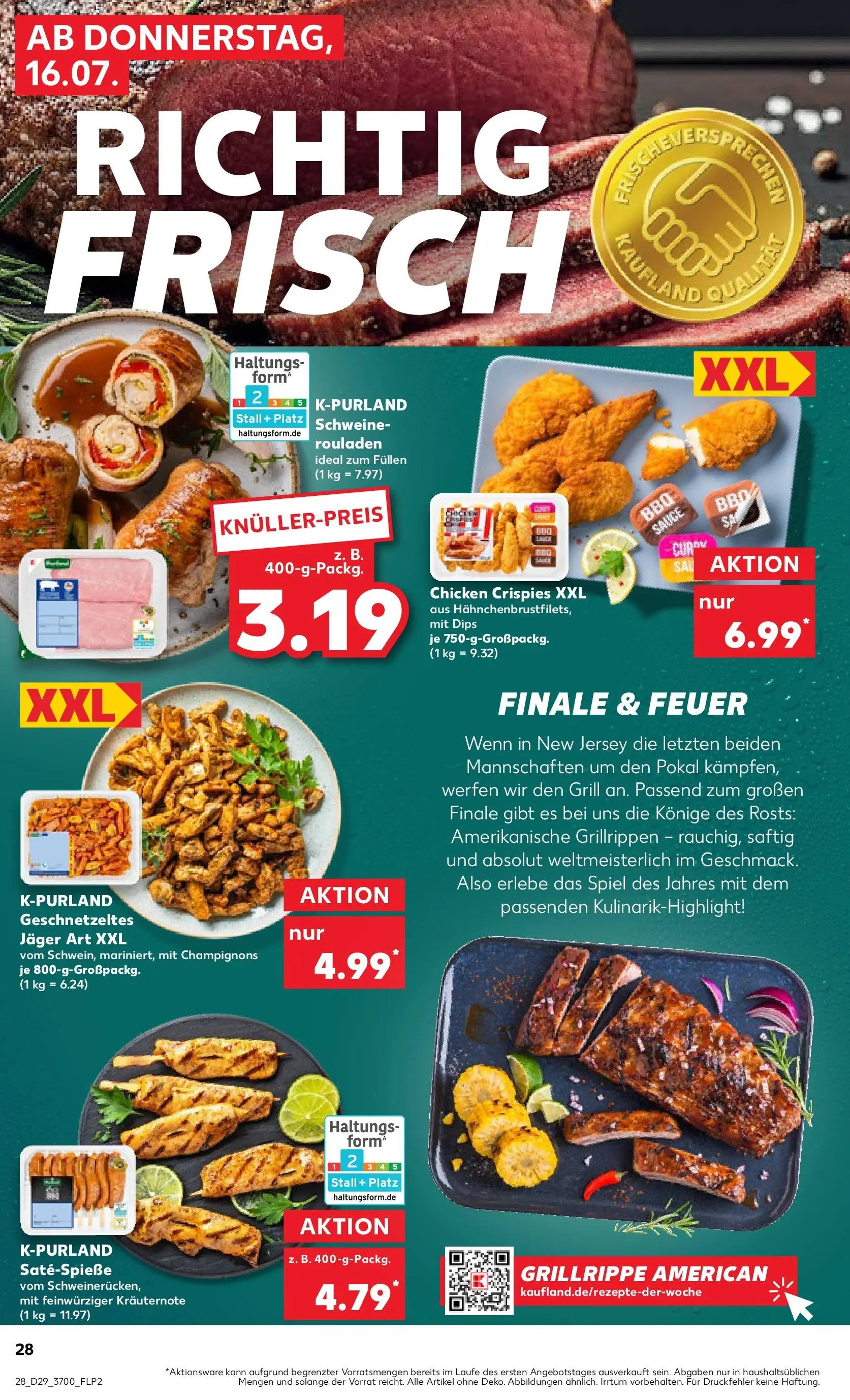 Prospekt Kaufland ab 16.07.2026 » Angebote Online zum Blättern | Seite: 28 | Produkte: Spiel, Grill, Champignons