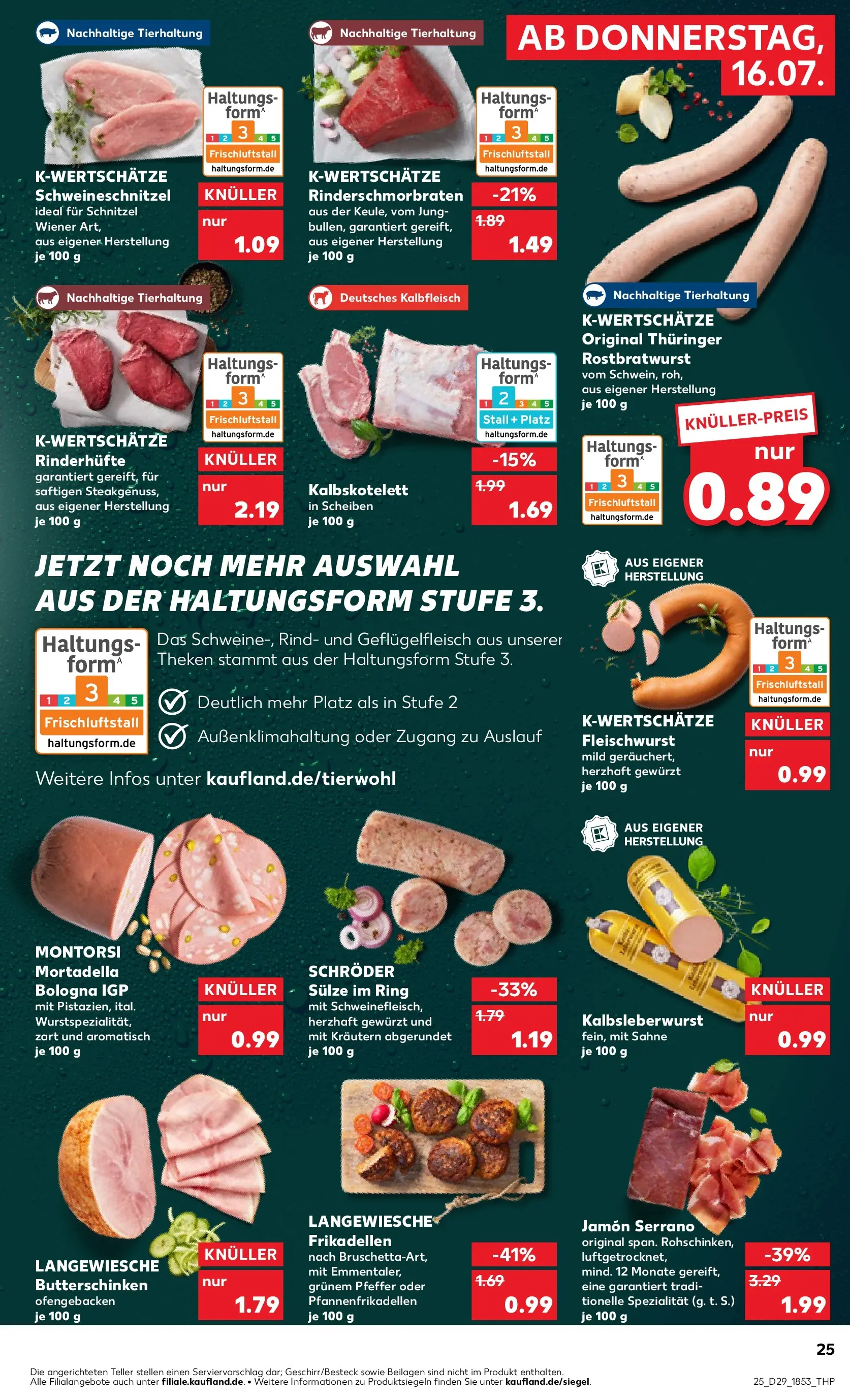 Prospekt Kaufland ab 16.07.2026 » Angebote Online zum Blättern | Seite: 25 | Produkte: Schnitzel, Pfeffer, Schweinefleisch, Sahne