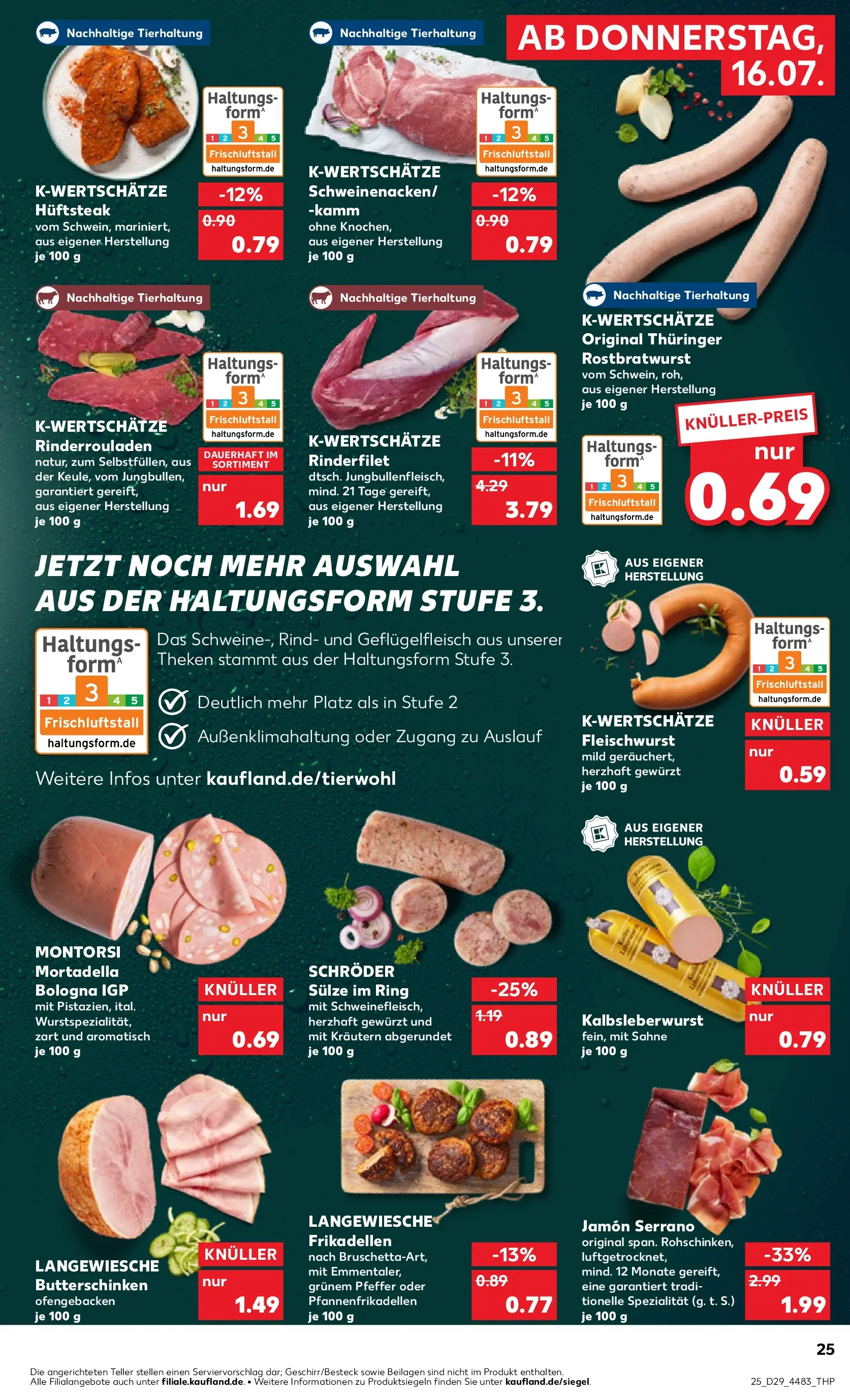 Prospekt Kaufland ab 16.07.2026 » Angebote Online zum Blättern | Seite: 25 | Produkte: Rinderrouladen, Rinderfilet, Pfeffer, Schweinefleisch