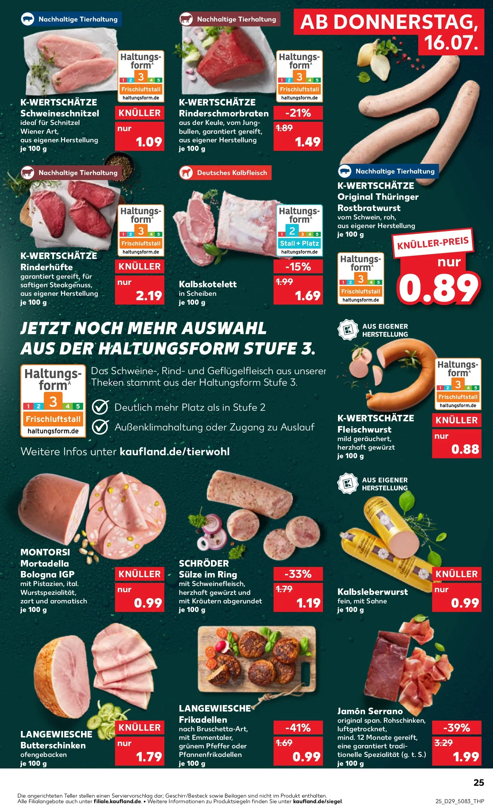 Prospekt Kaufland ab 16.07.2026 » Angebote Online zum Blättern | Seite: 25 | Produkte: Schnitzel, Pfeffer, Schweinefleisch, Sahne