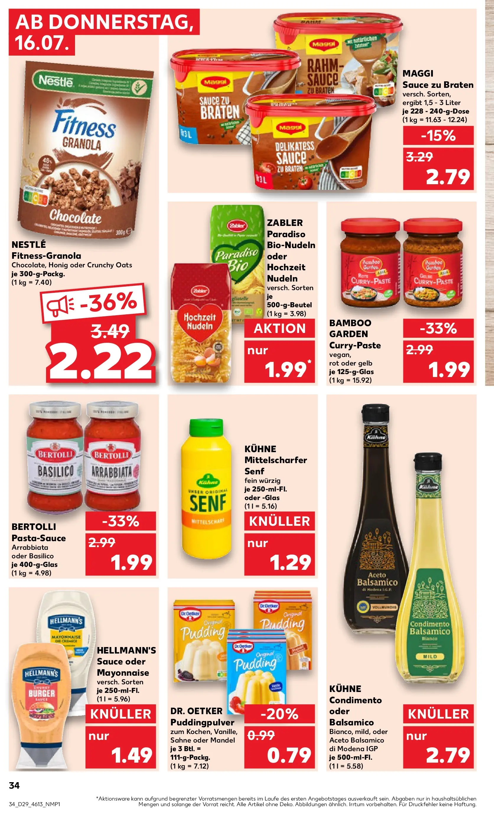 Prospekt Kaufland ab 13.07.2026 » Angebote Online zum Blättern | Seite: 43 | Produkte: Maggi, Pudding, Mayonnaise, Nudeln
