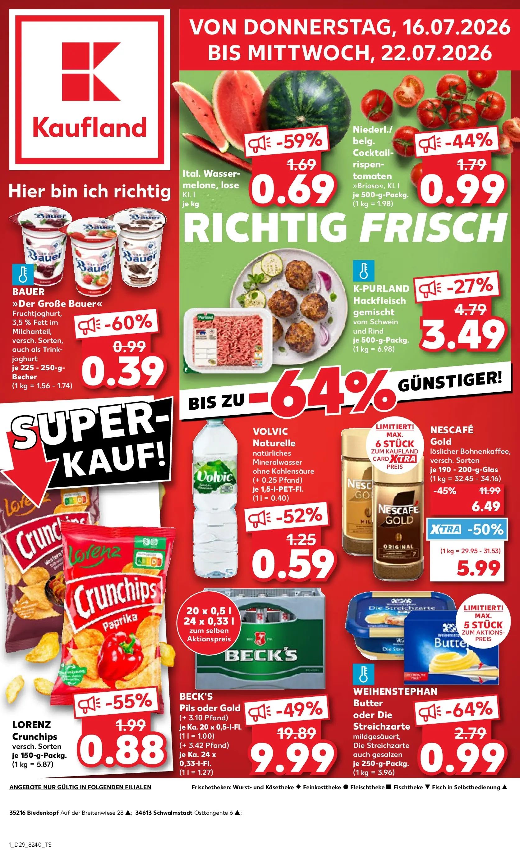 Prospekt Kaufland ab 13.07.2026 » Angebote Online zum Blättern | Seite: 10 | Produkte: Nescafe, Tomaten, Wasser, Paprika